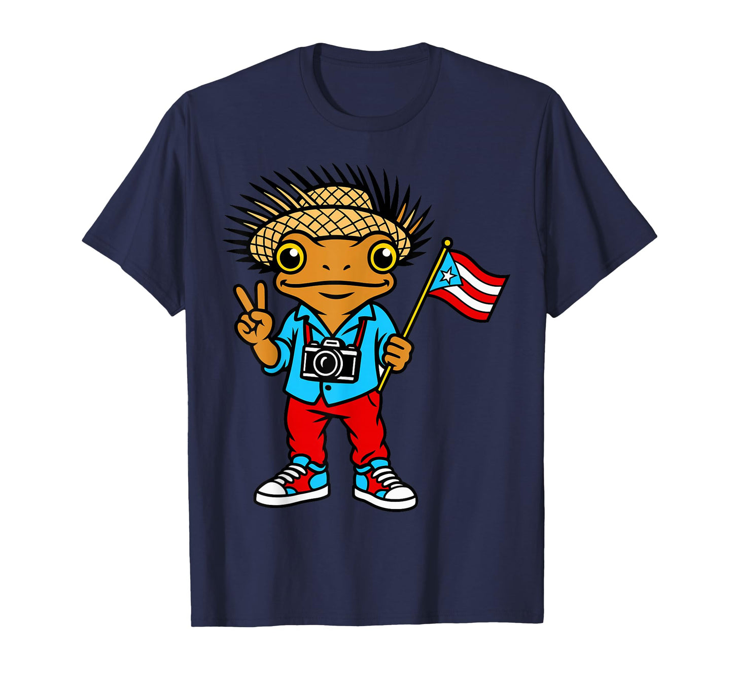 Coqui Frog Puerto Rico Puerto Rican Flag Taino Boricua Funny T-Shirt