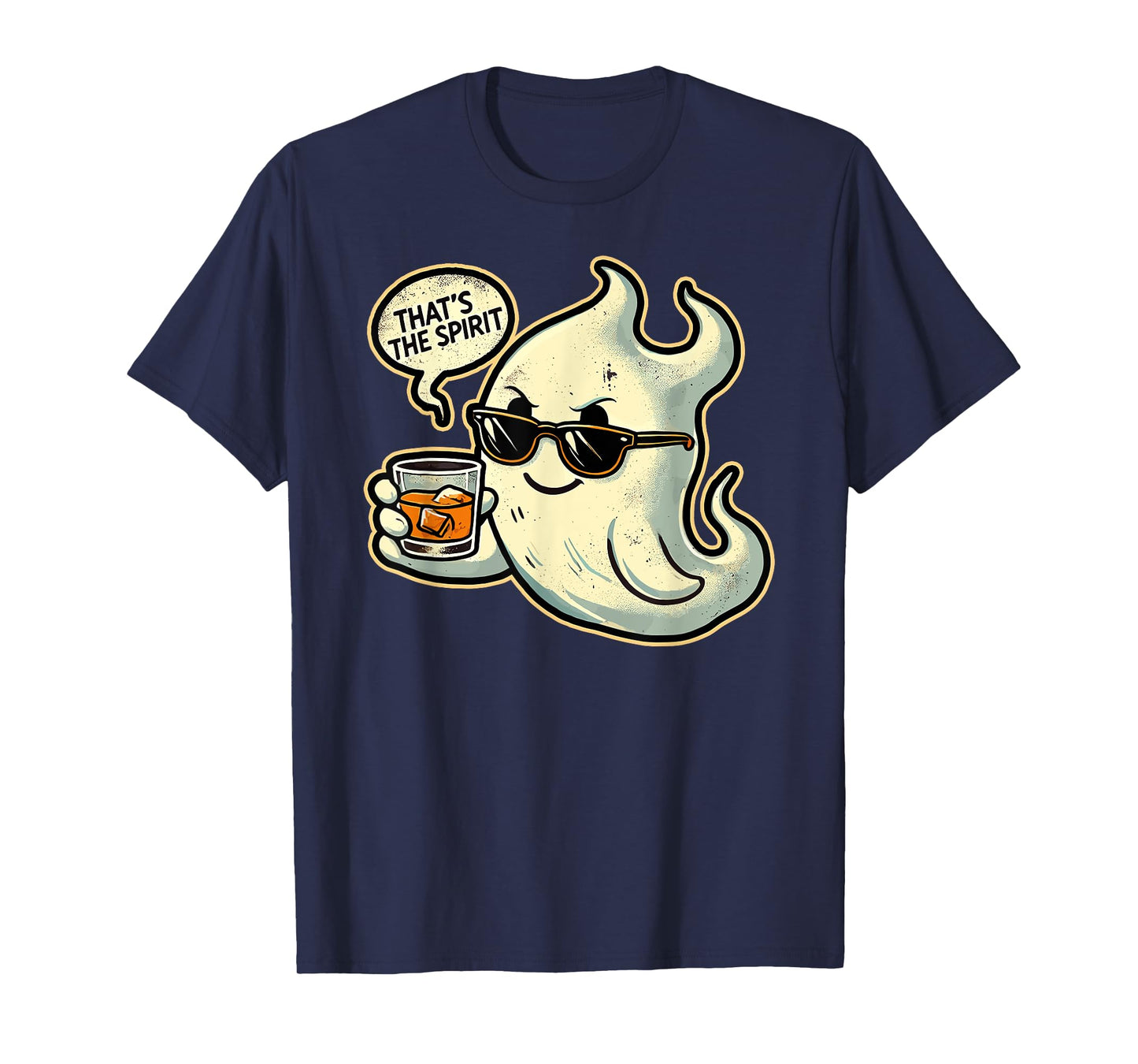 Cool Ghost Whiskey Pun Men Women Funny Halloween T-Shirt