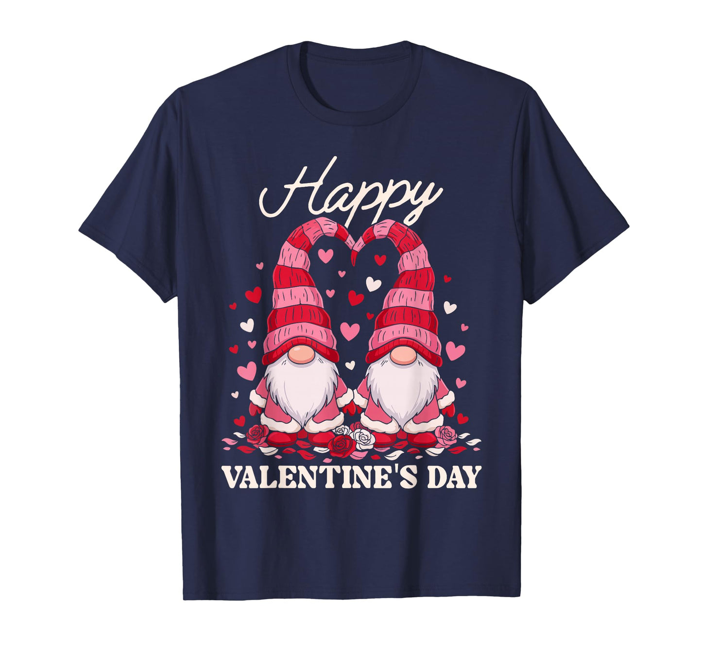 Happy Valentine Gnomes Cute Red Hearts Love Gnome Women T-Shirt
