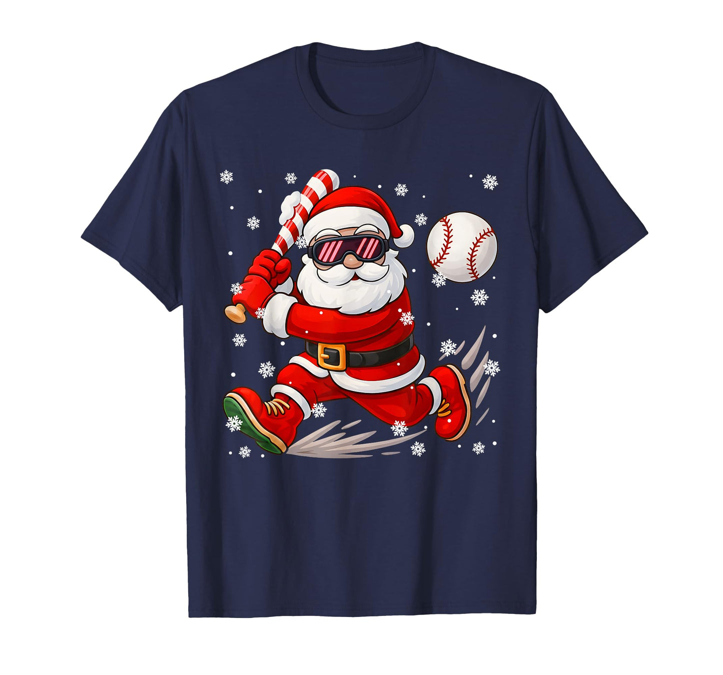 Funny Santa Baseball Christmas Pajamas Xmas Men Boy Toddlers T-Shirt
