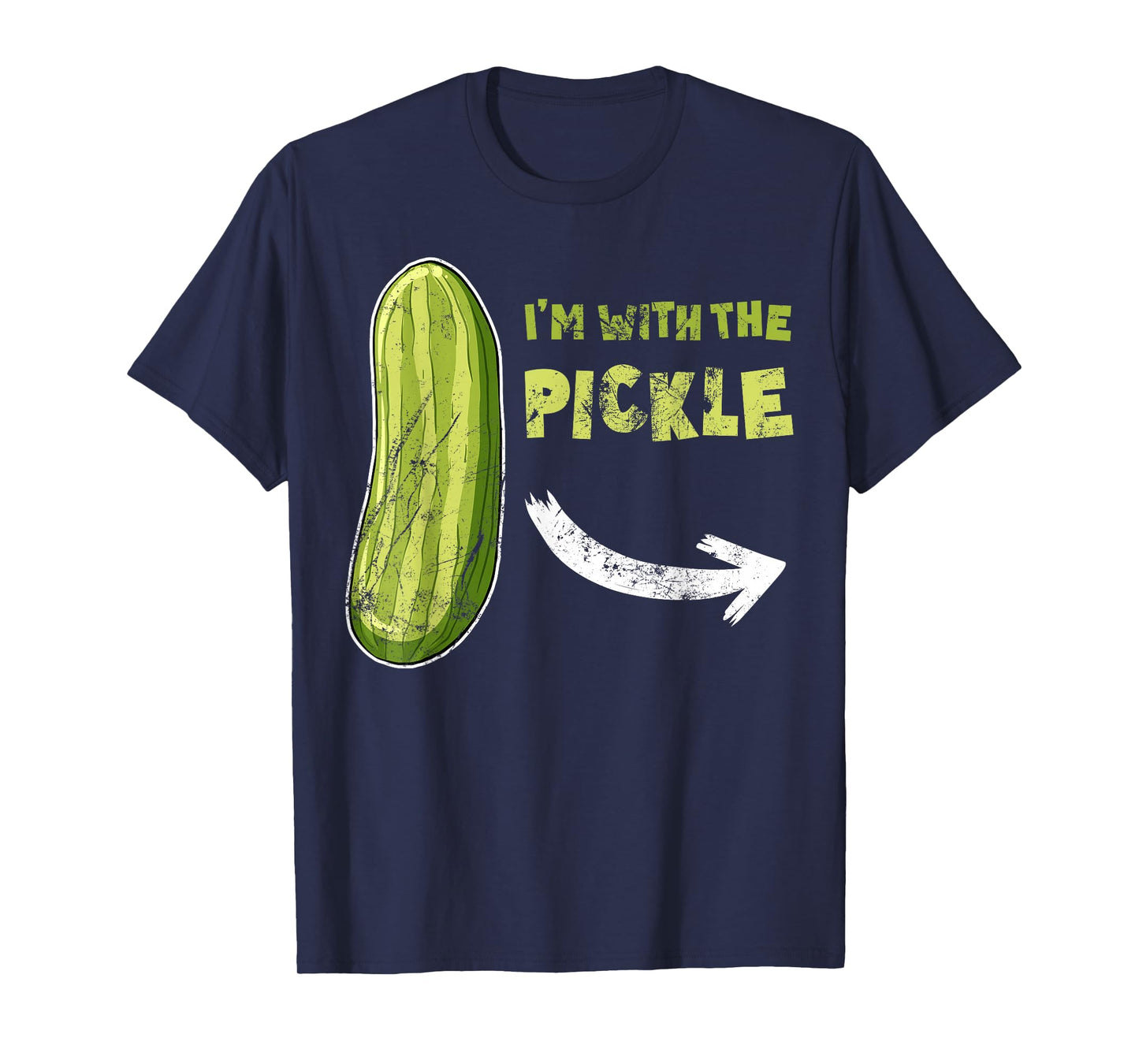 Funny Pickle 'I'm With The Pickle' Matching Halloween T-Shirt for Couples & Families, Black, Unisex, Short Sleeve, Cotton, Small