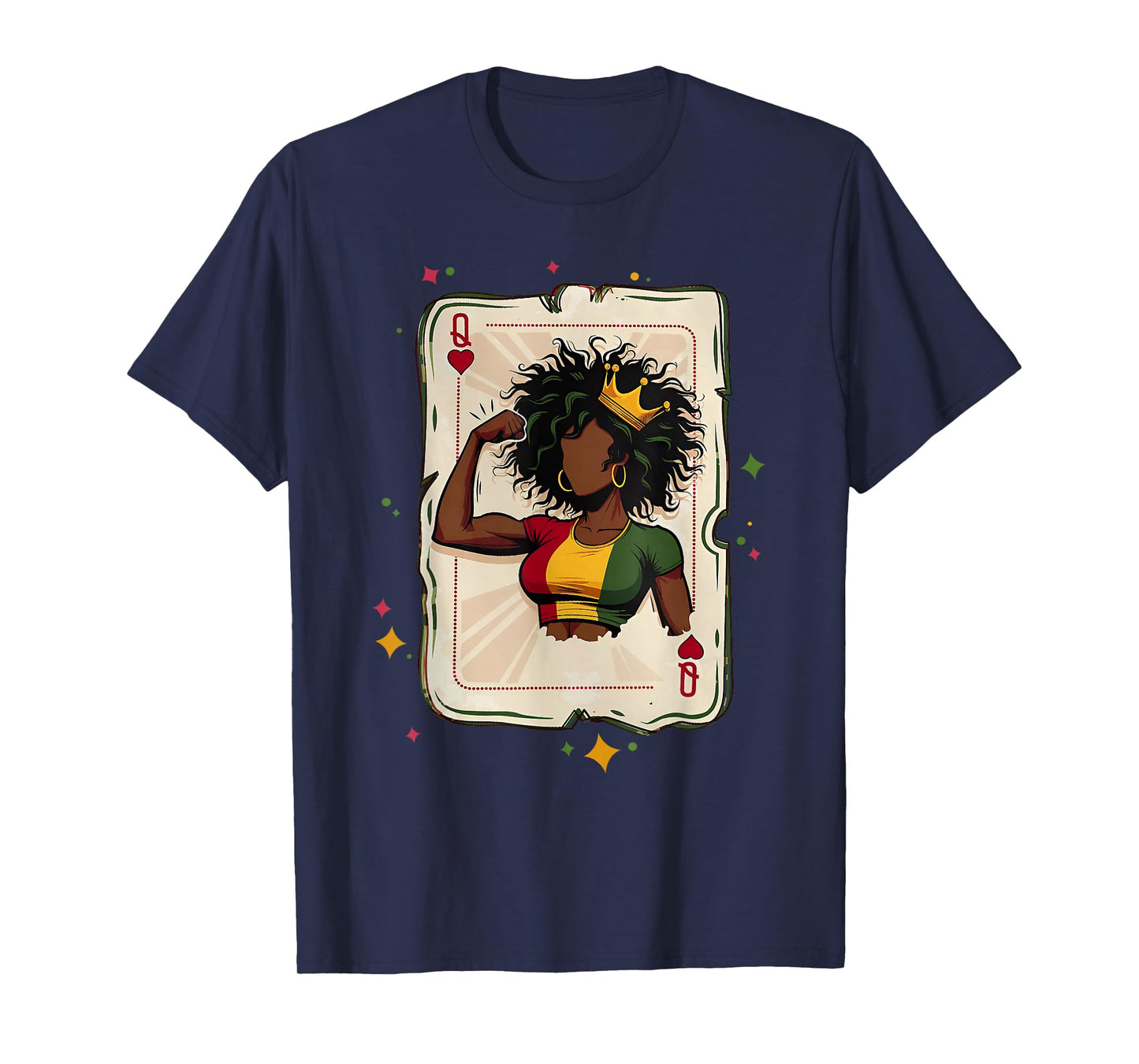 Black Woman African Melanin Queen Card Black History Month T-Shirt