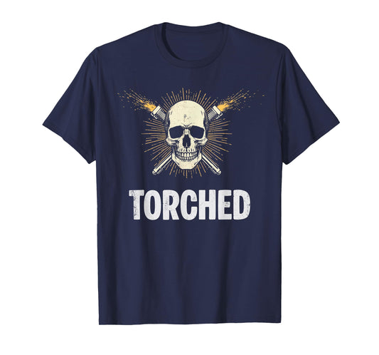 Torched Welder Skull Torch Art for Men T-Shirt