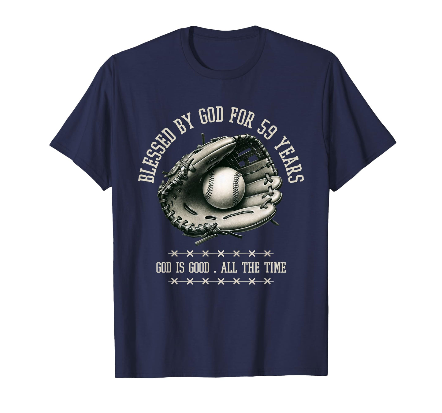 Blessed by God for 59 Years Old Baseball 59th Birthday Gifts T-Shirt