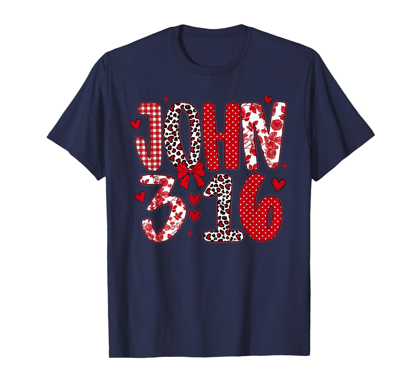 John 3 16 Preppy Valentine Love Christian Bible Verses Jesus T-Shirt