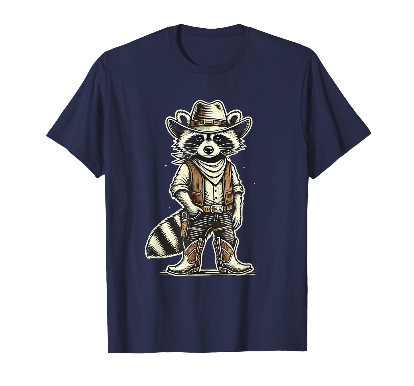Raccoon Cowboy Cowgirl Racoons Vintage Country Western T-Shirt