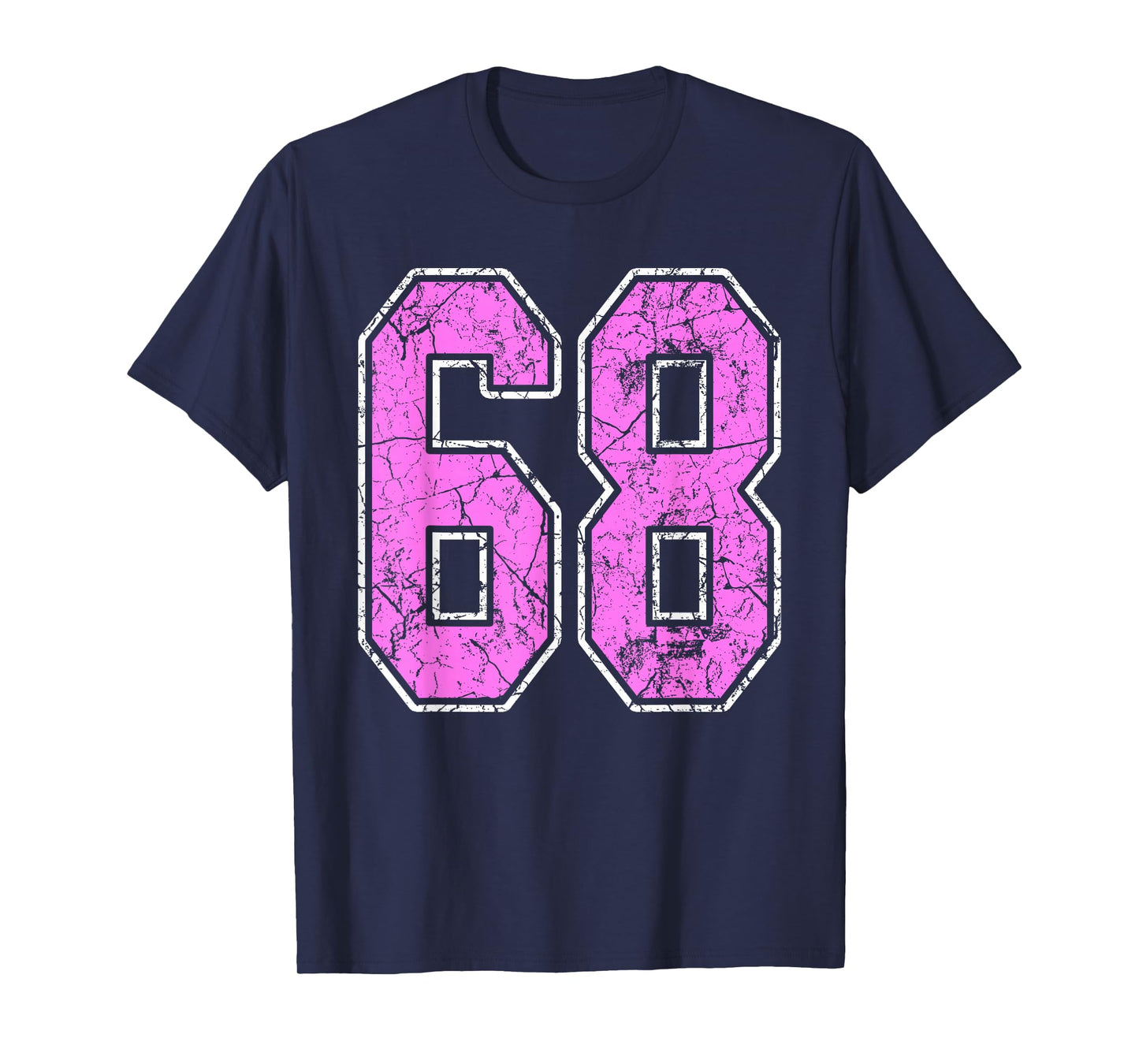 Grunge Pink and Pink Number 68 Jersey Player Uniform #68 T-Shirt