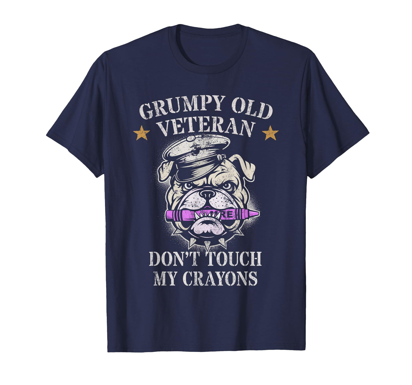 Sarcastic Grumpy Old Veteran My Crayons Officer Family T-Shirt