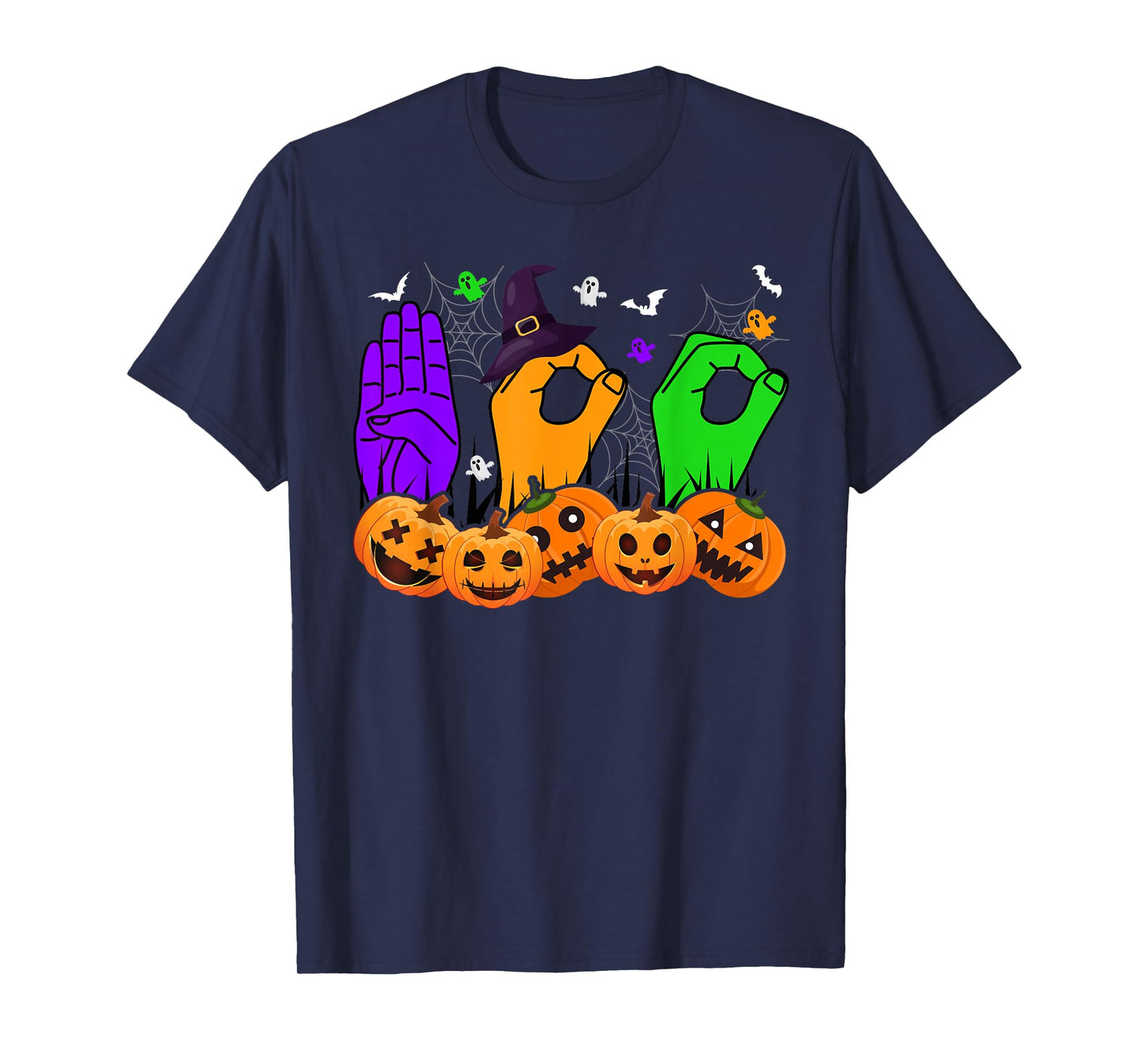 Boo Hands American Sign Language Pride ASL Halloween T-Shirt