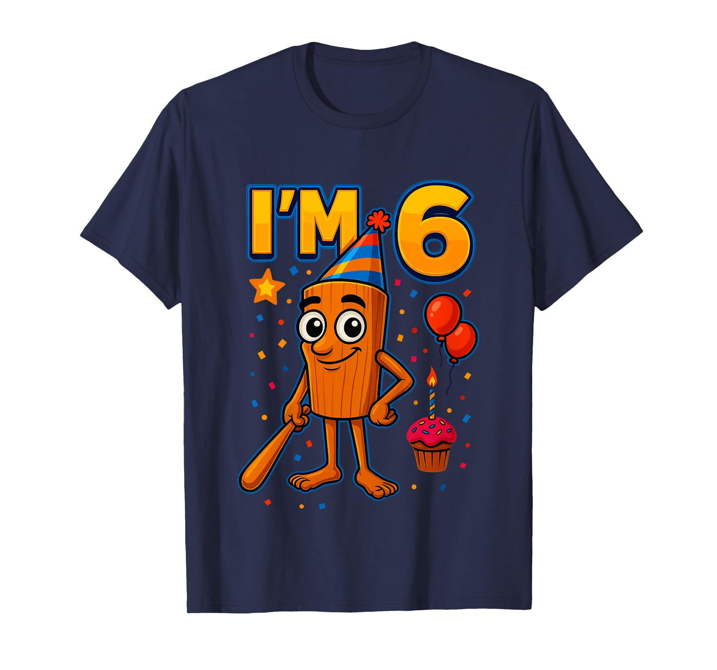 Boy Tung Tung Sahur 6 Year Old Italian Brainrot 6th Birthday T-Shirt