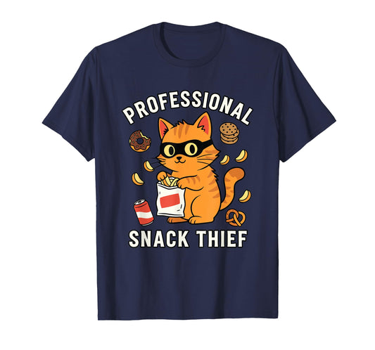 Professional Snack Thief Funny Cute Cat Food Lover Mom Dad T-Shirt