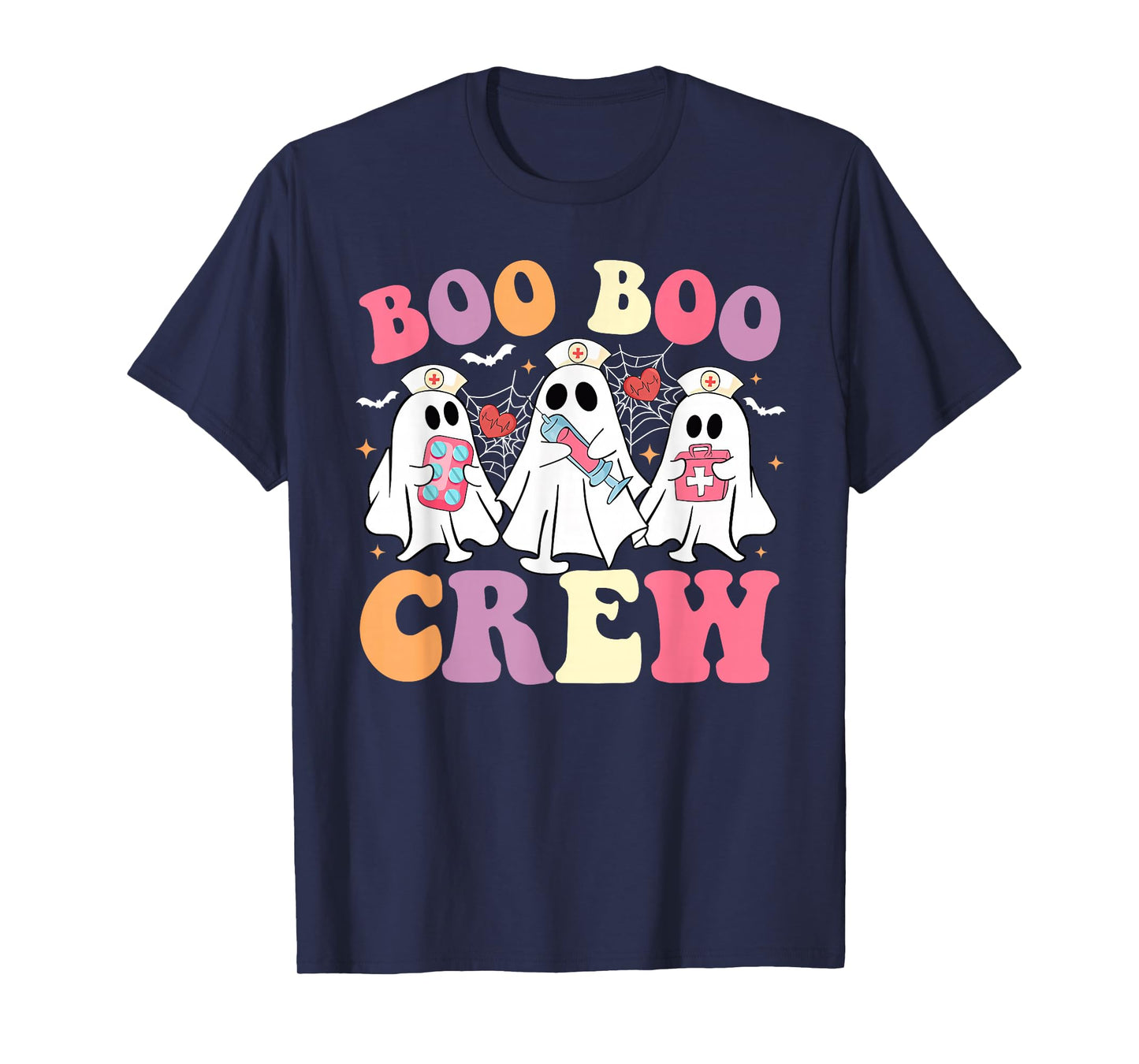 Funny Boo Boo Crew Halloween Costume Nurse Spooky Ghost T-Shirt