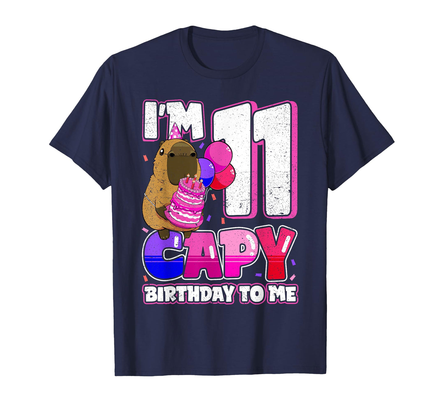 11 Years Capy Birthday to me Girls 11th Birthday Capybara T-Shirt
