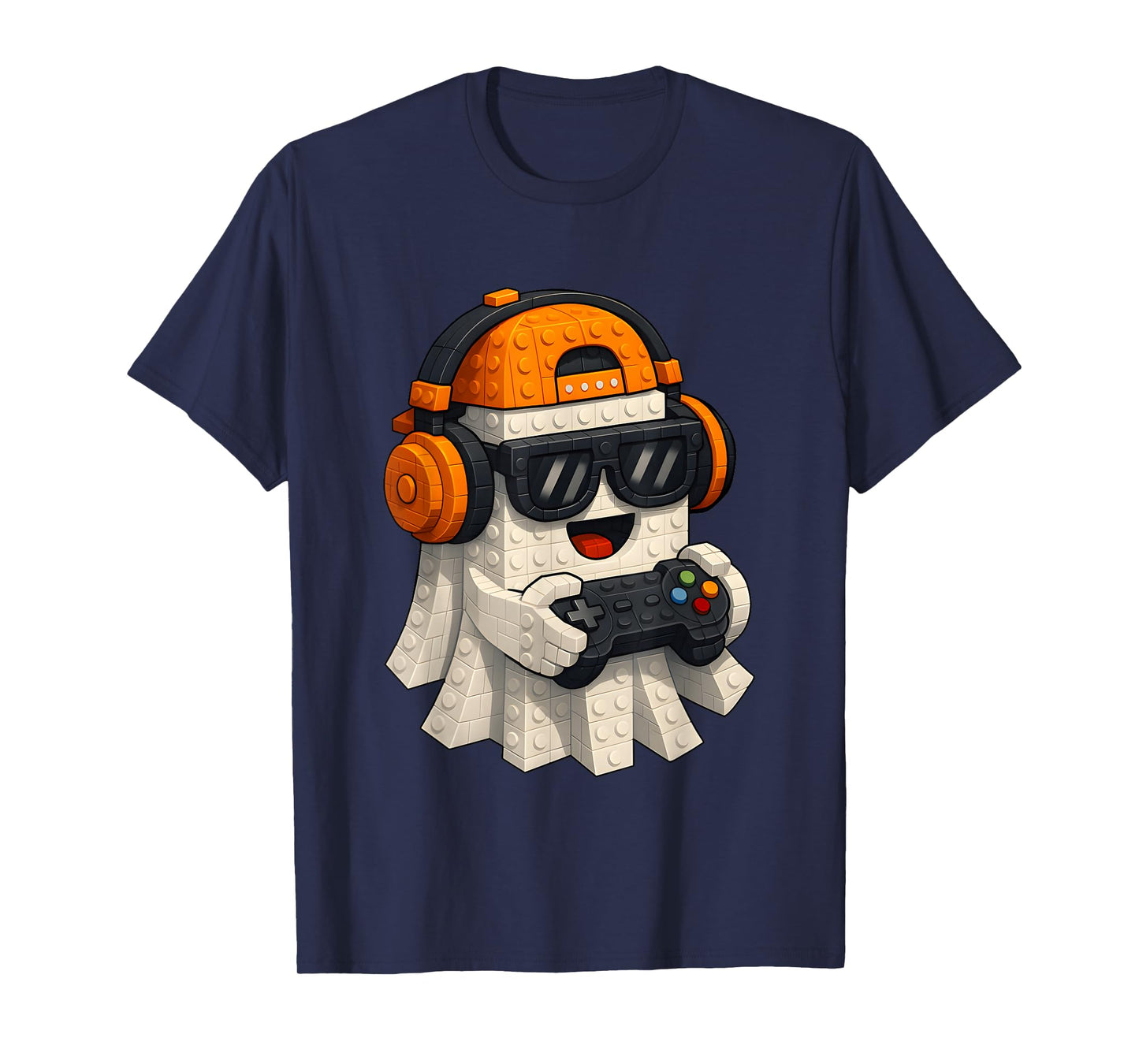 Building Brick Boo Gaming Halloween Costumes Kids Boys T-Shirt