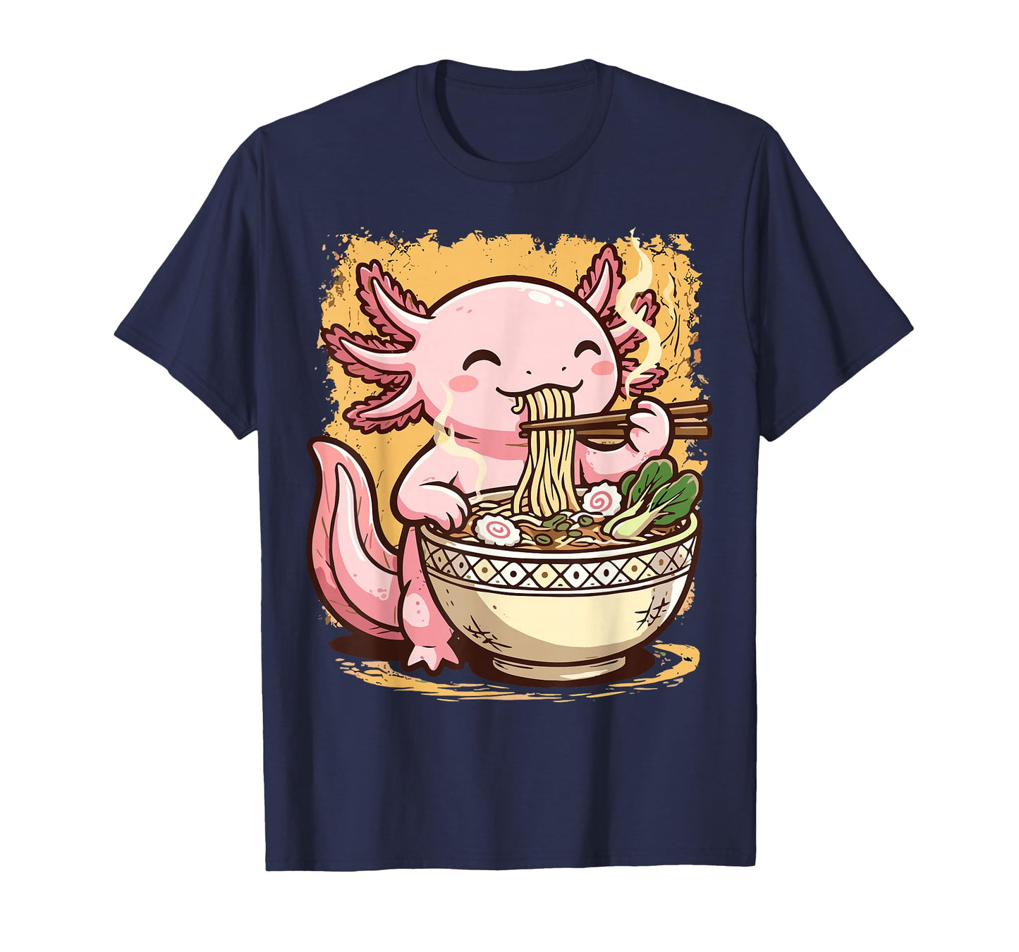 Axolotl Eating Ramen Noodles T-Shirt