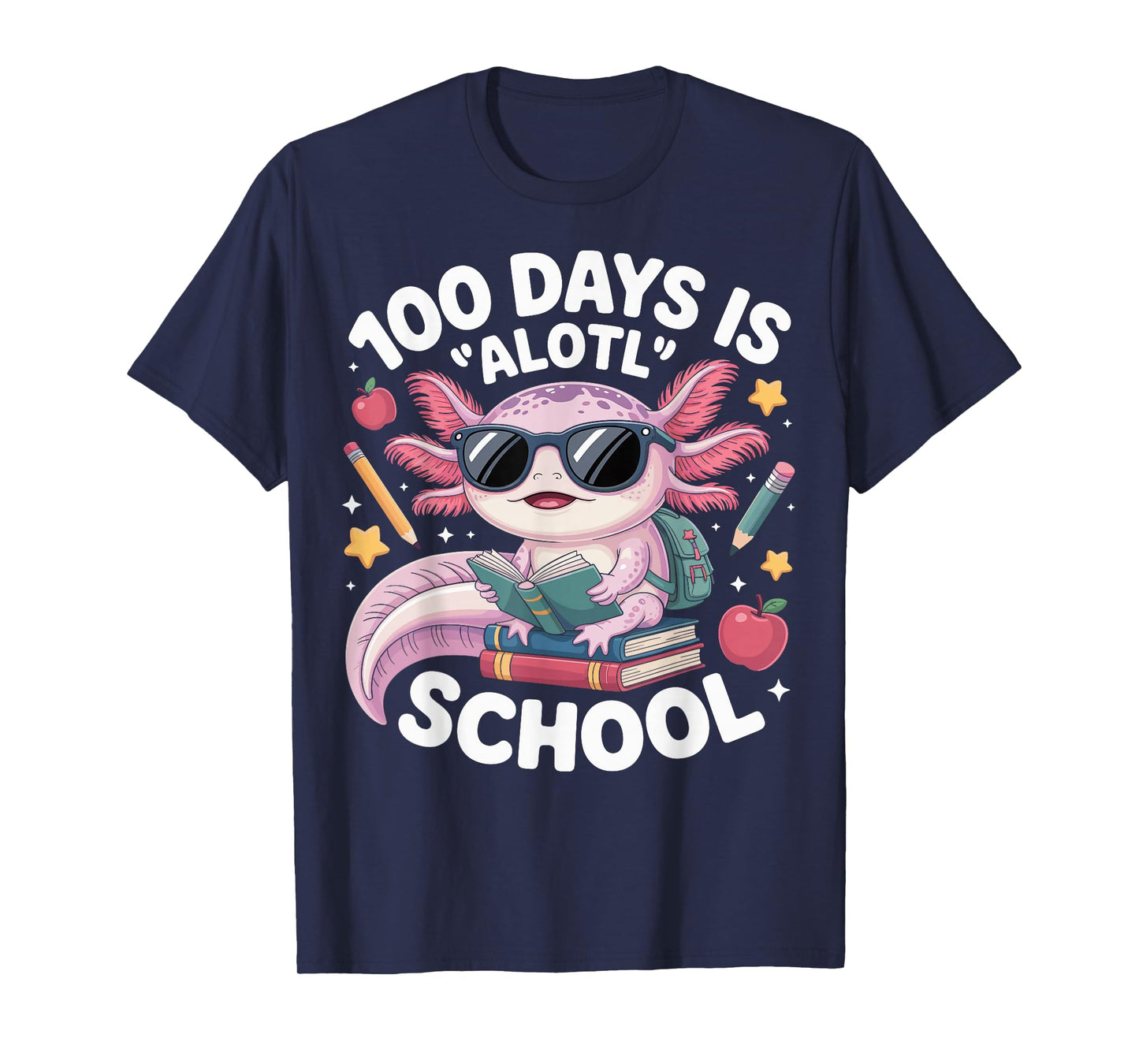 100 Days is Alotl School 100th Day of School Axolotl Kids T-Shirt