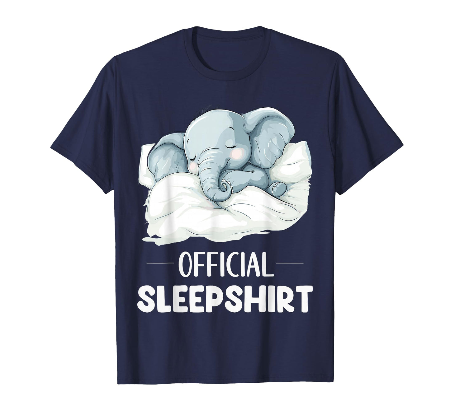 Official Sleepshirt Sleeping Elephant Animal Lovers Pajama T-Shirt