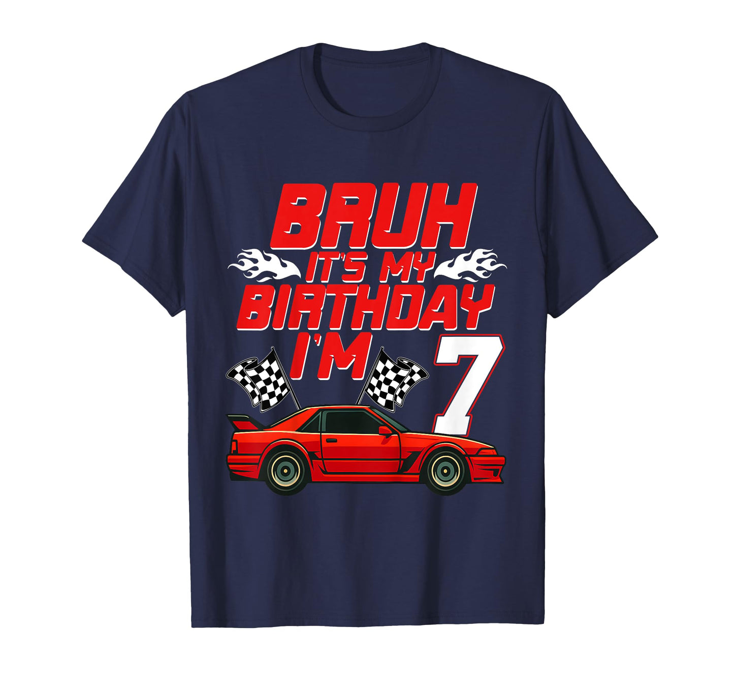 It's My 7th Birthday Boy Race Car Racing 7 Years Old T-Shirt