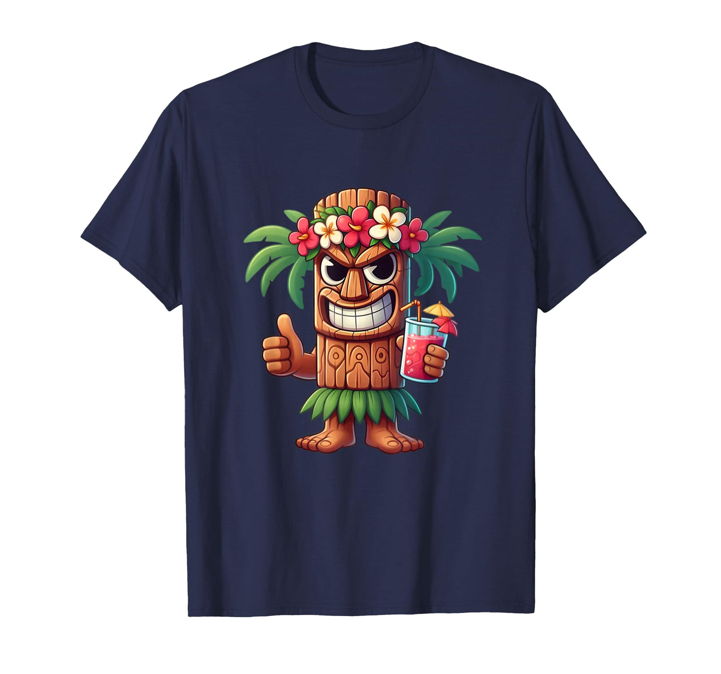 Mens Tiki Shirt Man Hawaiian Summer Tropical Luau Party Kids T-Shirt