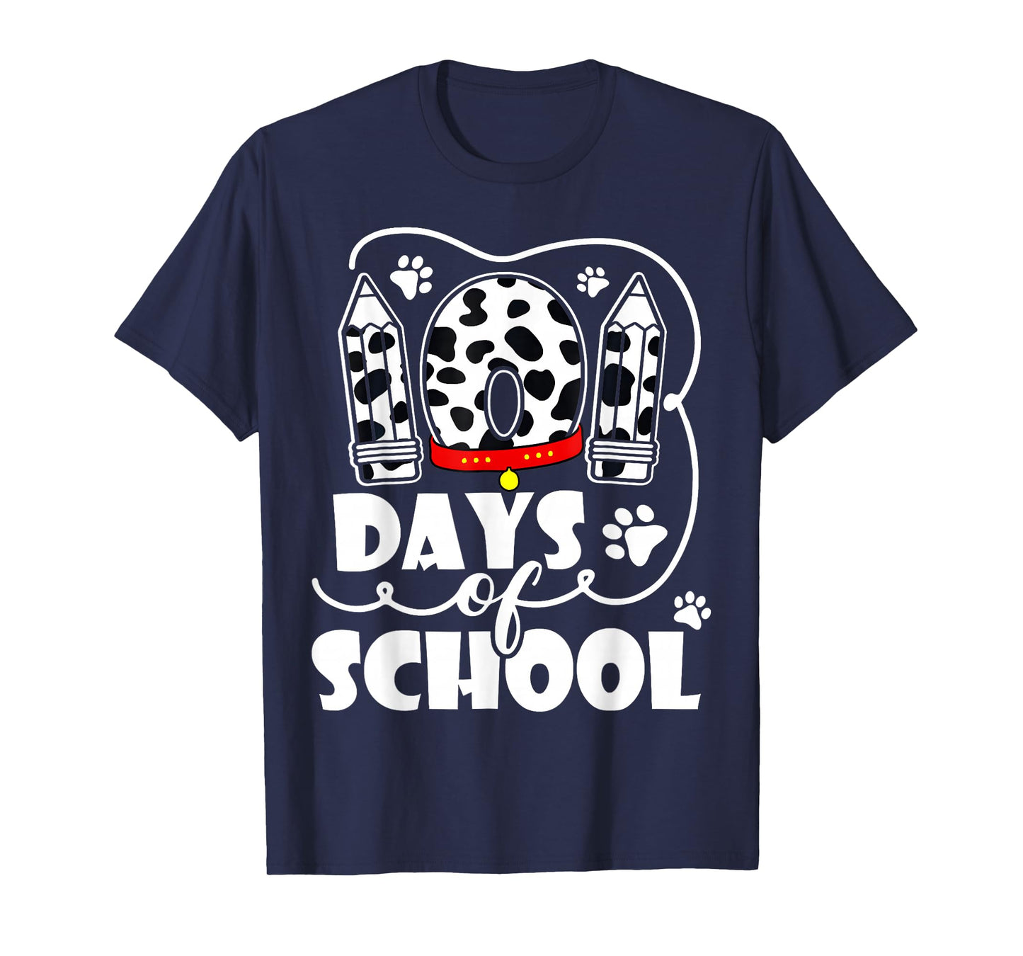 100 Days of School Dalmatian Dog Kids 100 Days Smarter T-Shirt