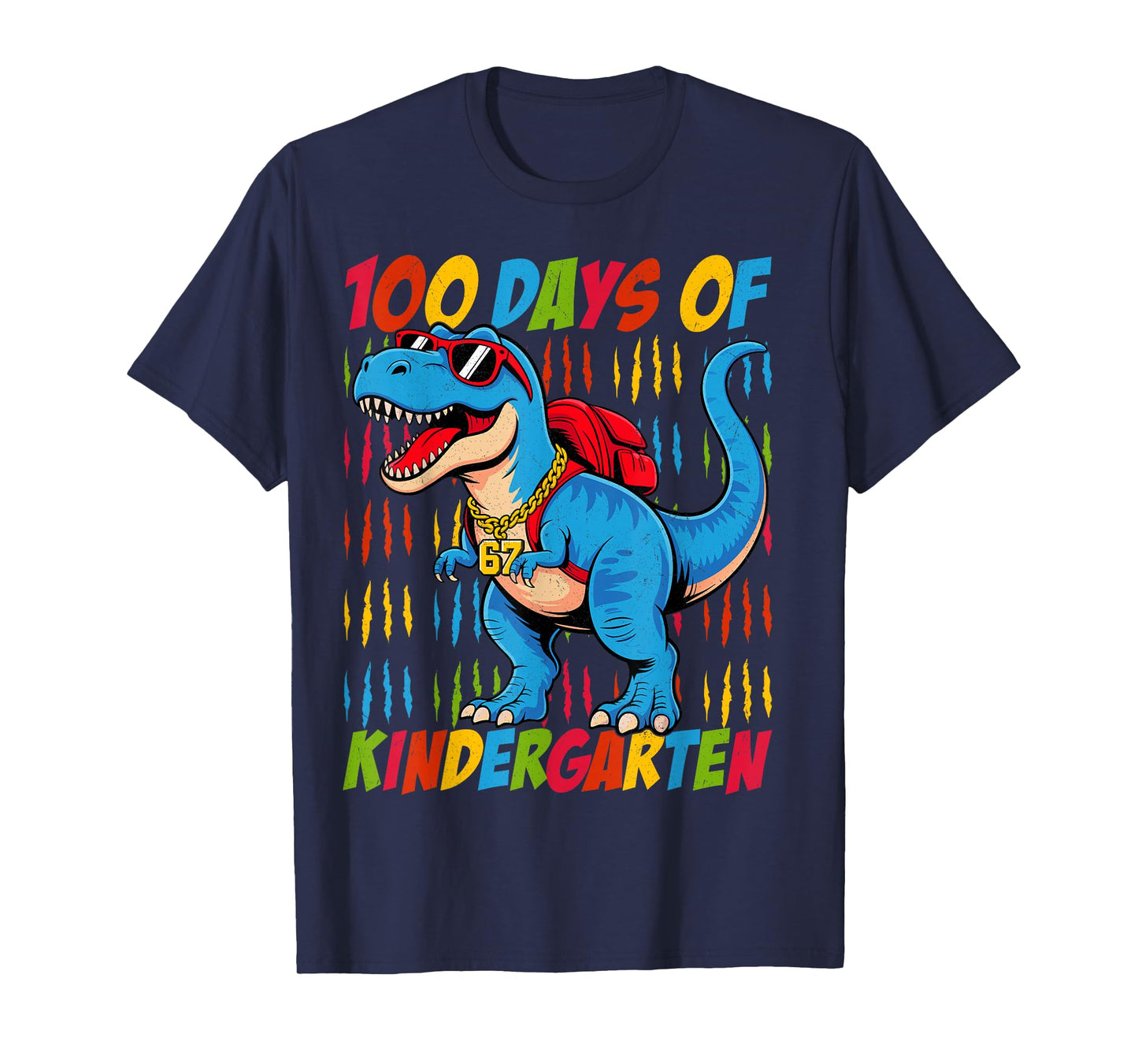 100 Days of Kindergarten Trex Dinosaur Kids Boys School T-Shirt
