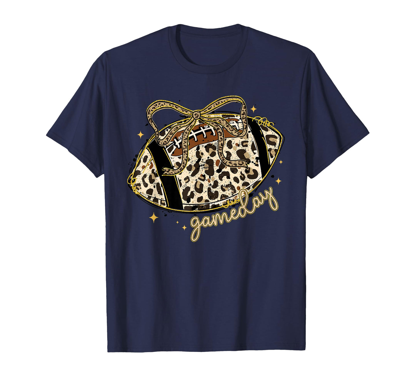 Camo Football Game Day Preppy Coquette Football Mom Women T-Shirt