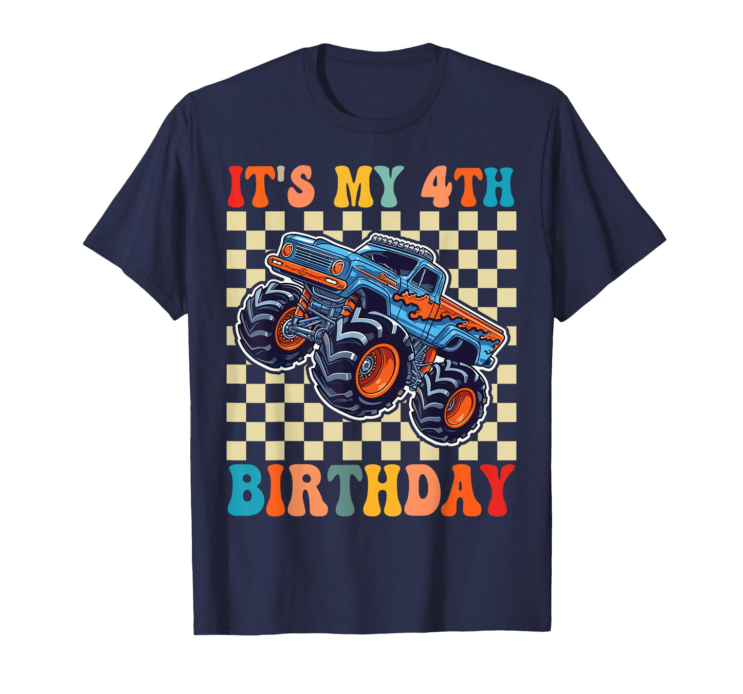 4 Years Old Boy Girl It's My 4th Birthday Boys Monster Truck T-Shirt