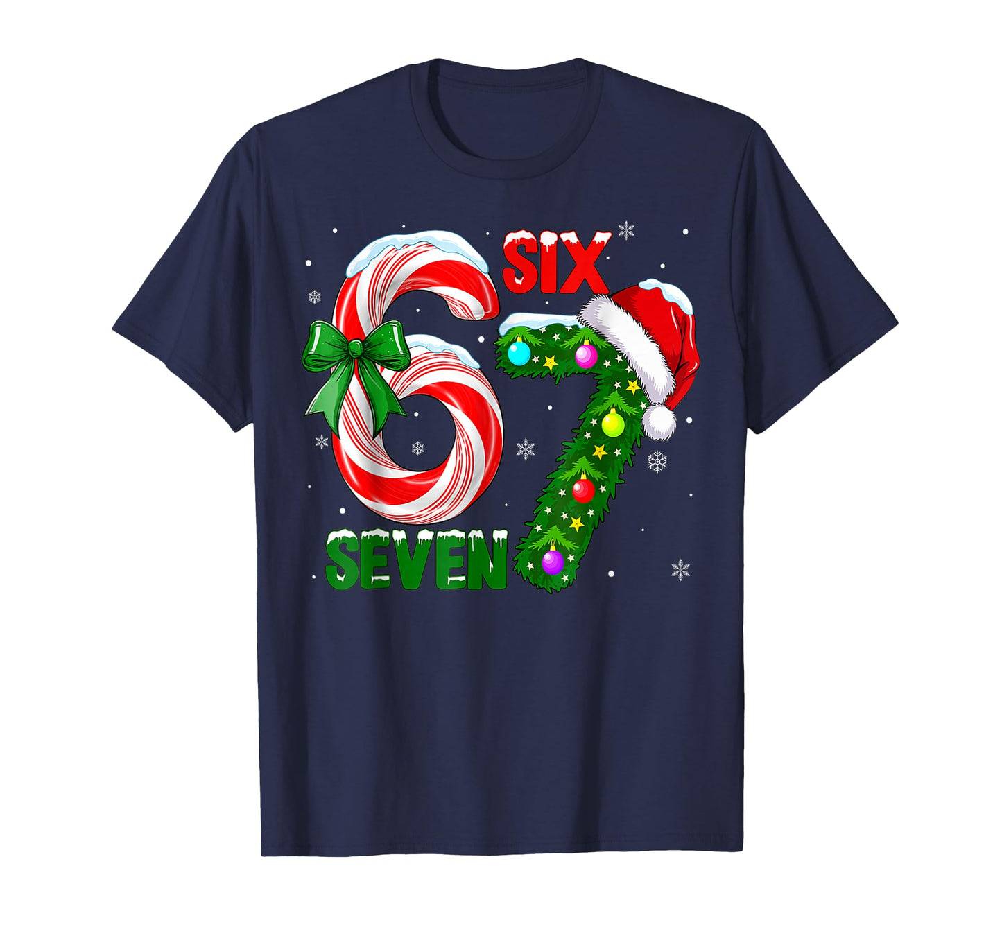 Funny 67 Christmas Shirts Boys Kids 6 7 Meme Pajamas Holiday T-Shirt