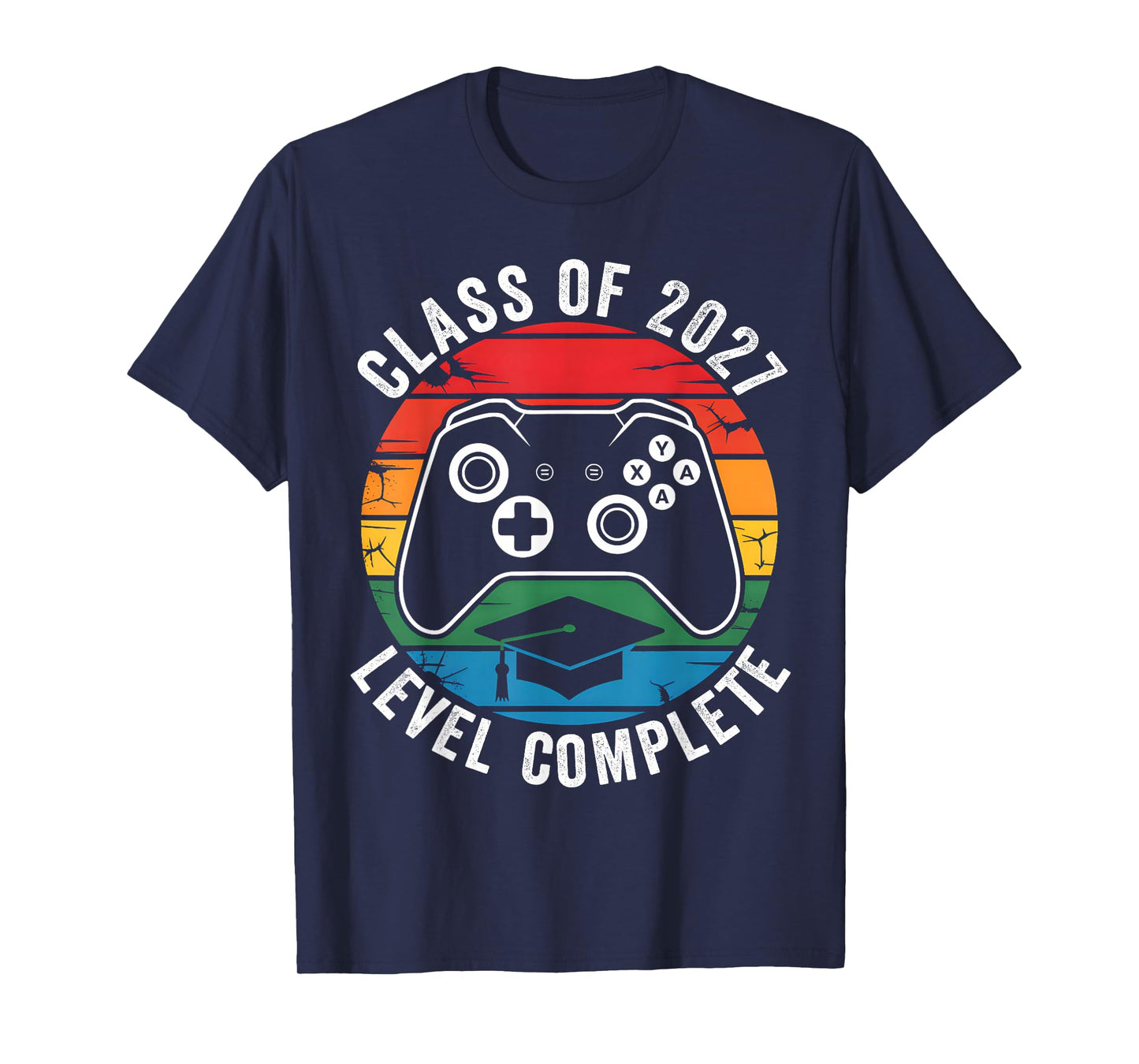 Class of 2027 Level Complete Video Gamer Senior Graduation T-Shirt
