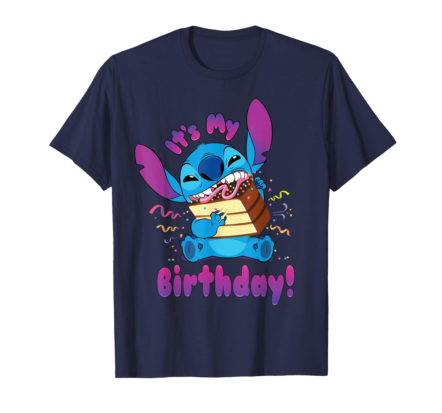 Disney Stitch "It's My Birthday" Party Crasher with Cake T-Shirt