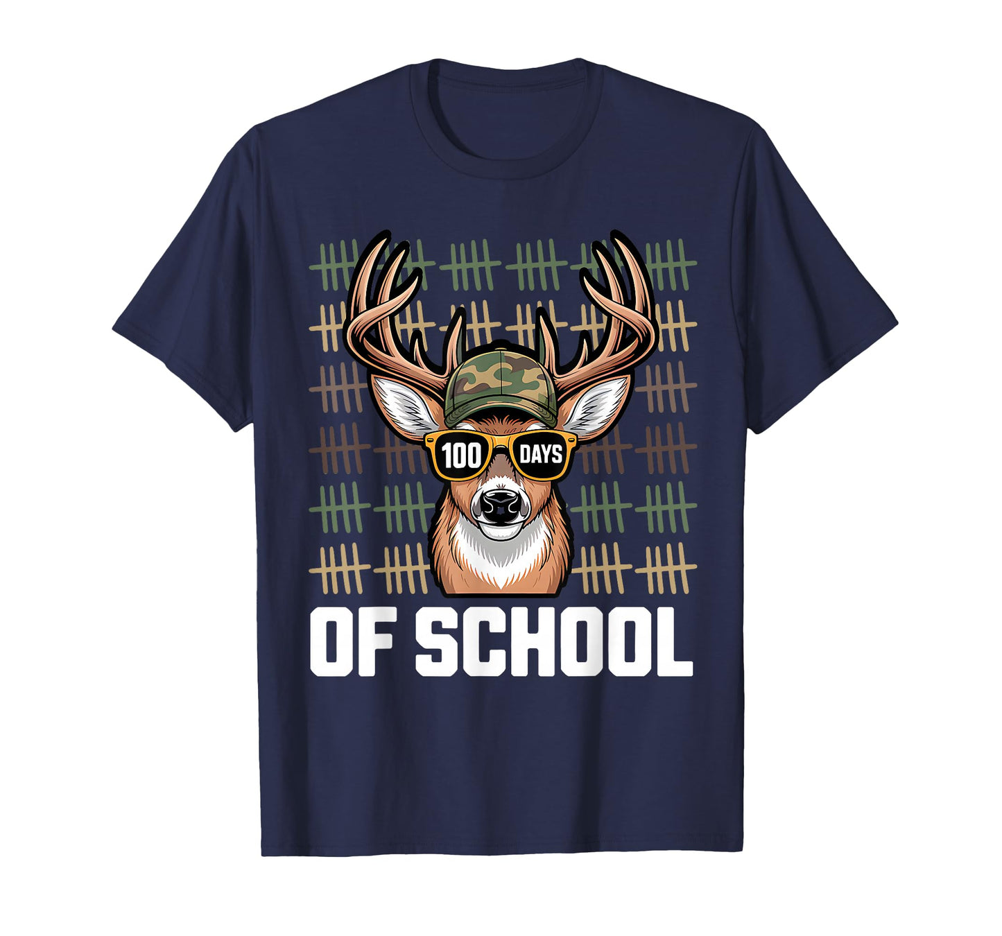 100 Days of School Deer Hunting Deer 100th Day of School T-Shirt