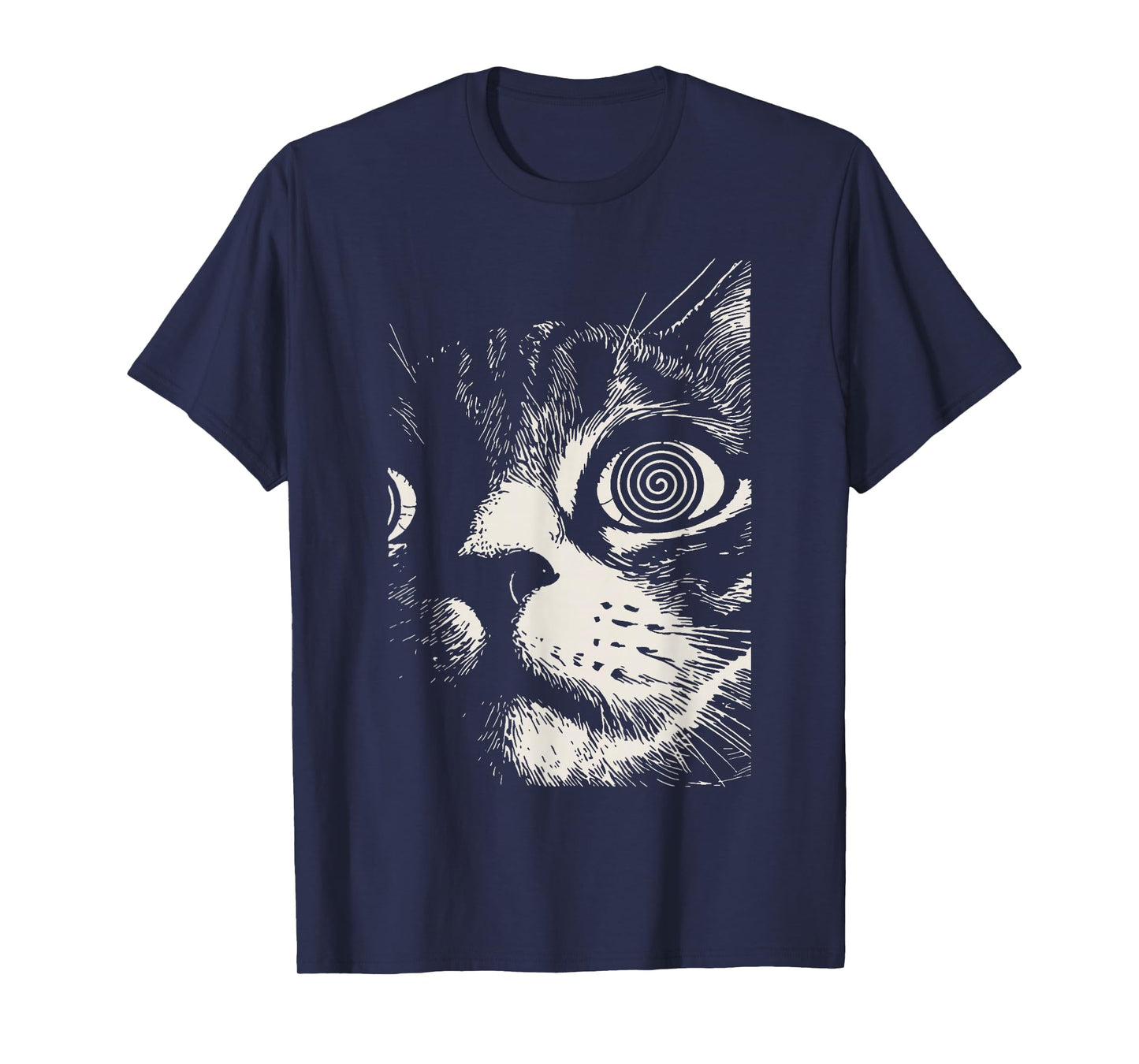 Hypnotic Cat Spiral Eyes Trippy Psychedelic Cat T-Shirt