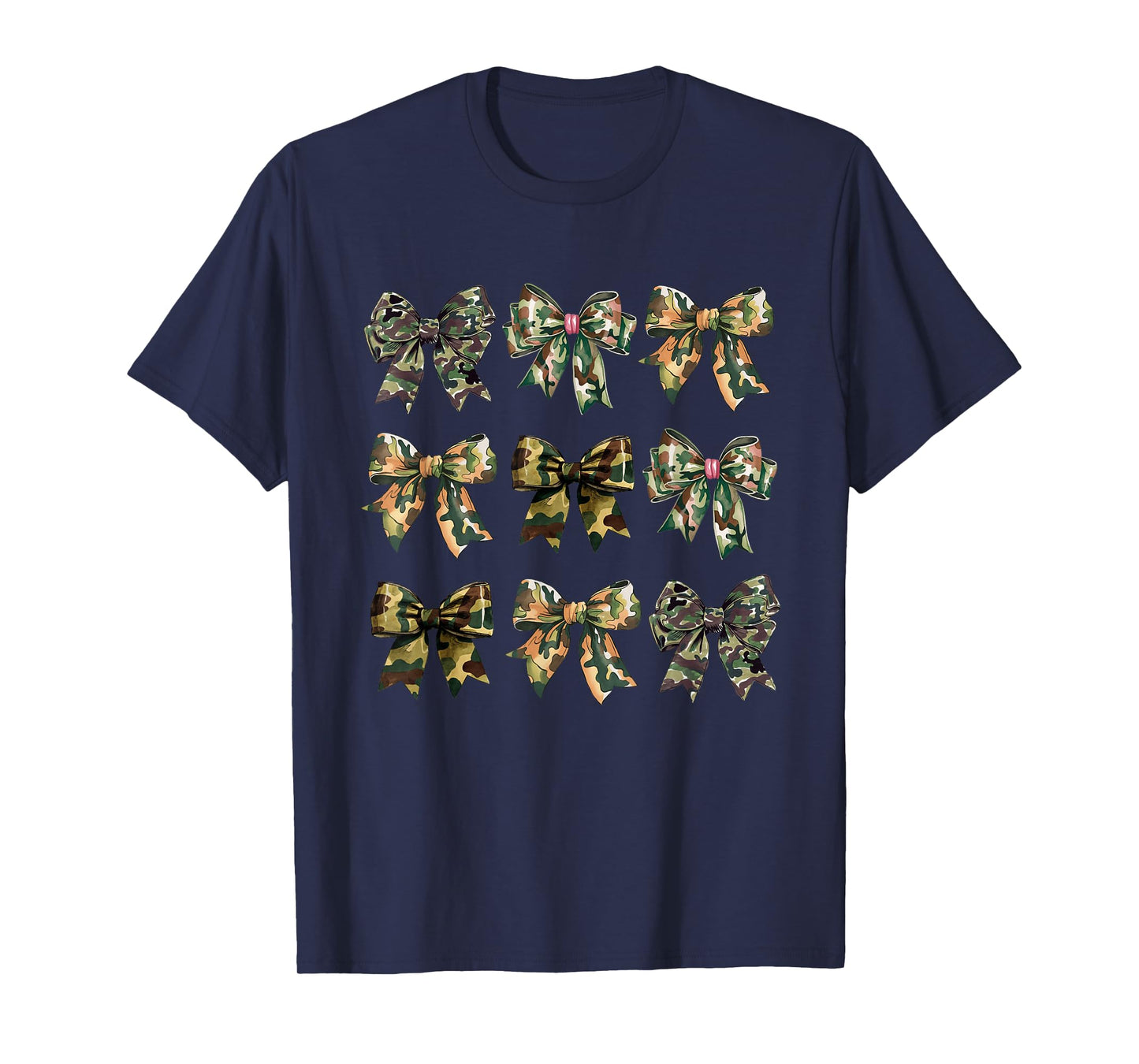 Camouflage Camo Bow Girls Camo Coquette Bow Hunting Women T-Shirt