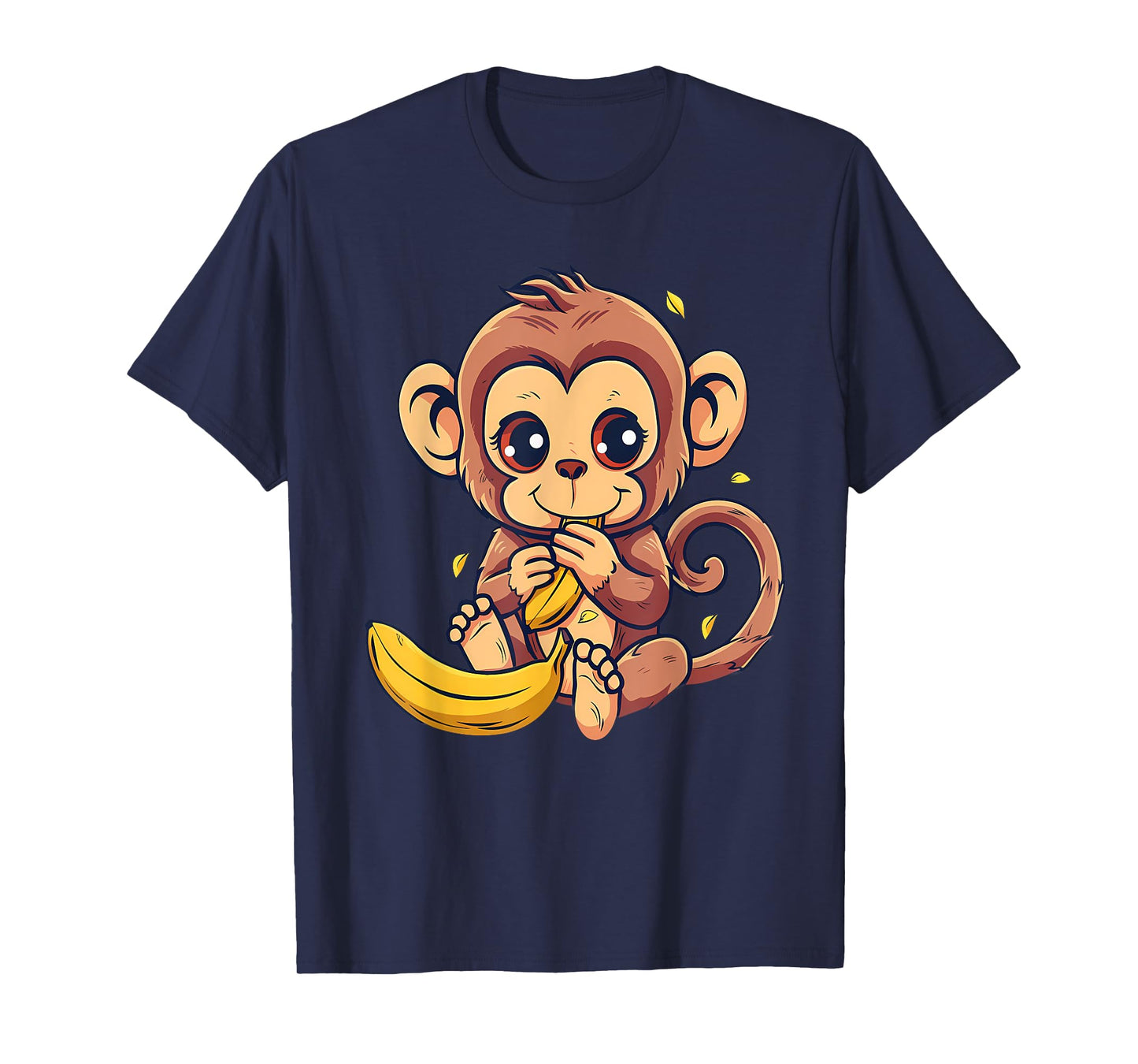 Banana Monkey Cute Monkey Wildlife Animal Art Drawing T-Shirt