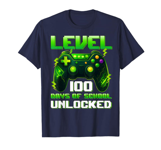 Level 100 Days Unlocked 100 Days of School Boy Girl Teacher T-Shirt