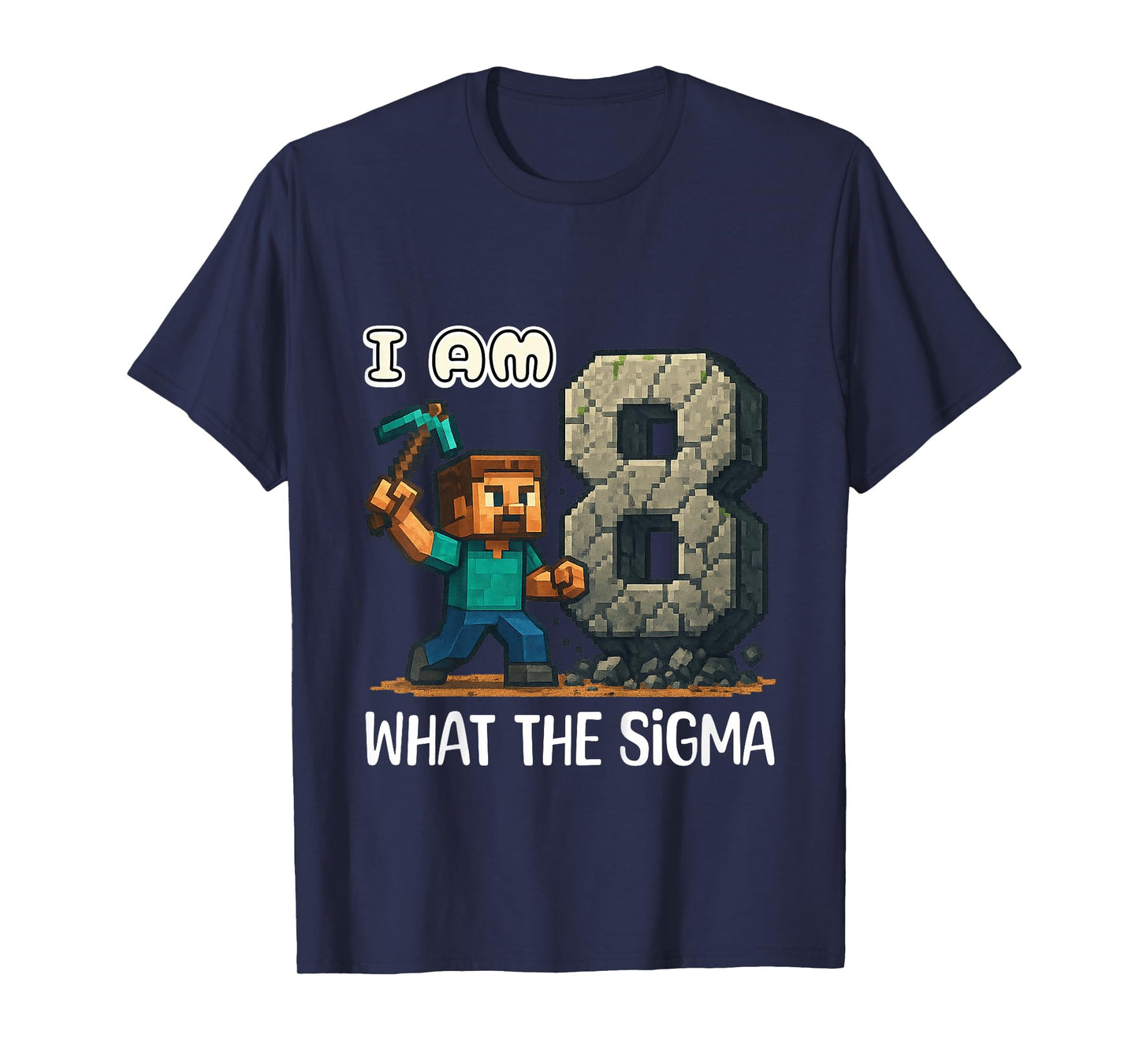 Kids Birthday Boys Eighth BDay Sigma Gaming Pixel T-Shirt