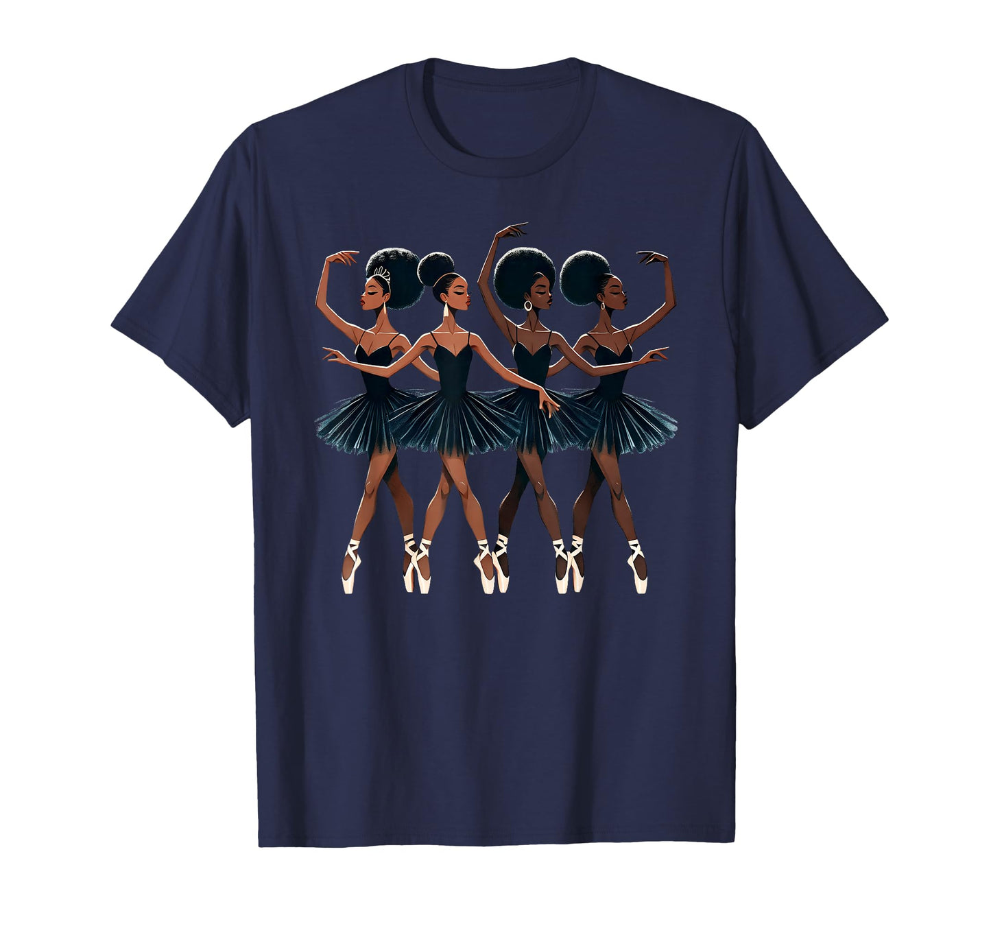 Black African American Ballerina Ballet Dance Dancing Girls T-Shirt