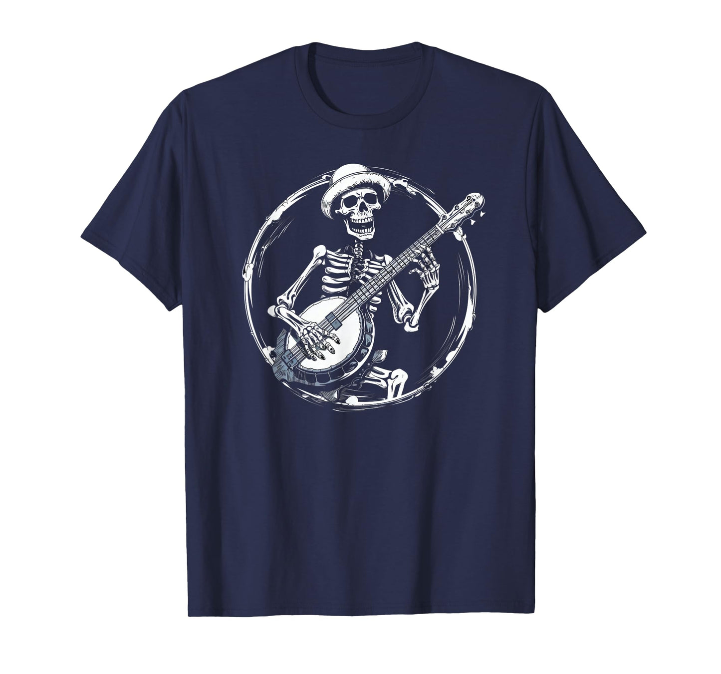 skeleton playing banjo Funny Bluegrass Style T-Shirt