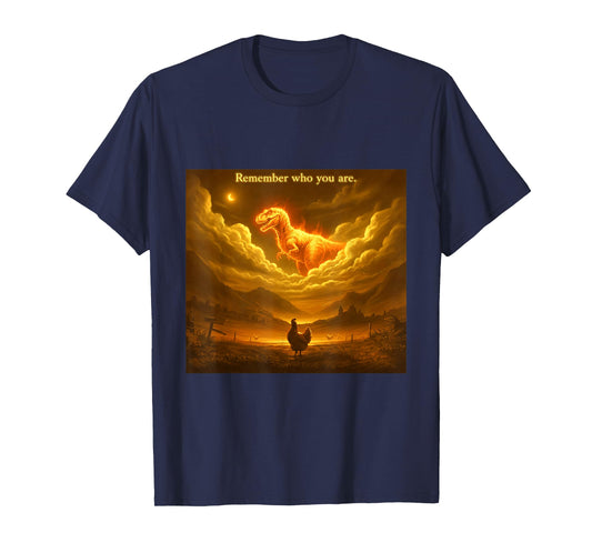 Remember Who You are Funny Evolution Meme Chicken Dinosaur T-Shirt
