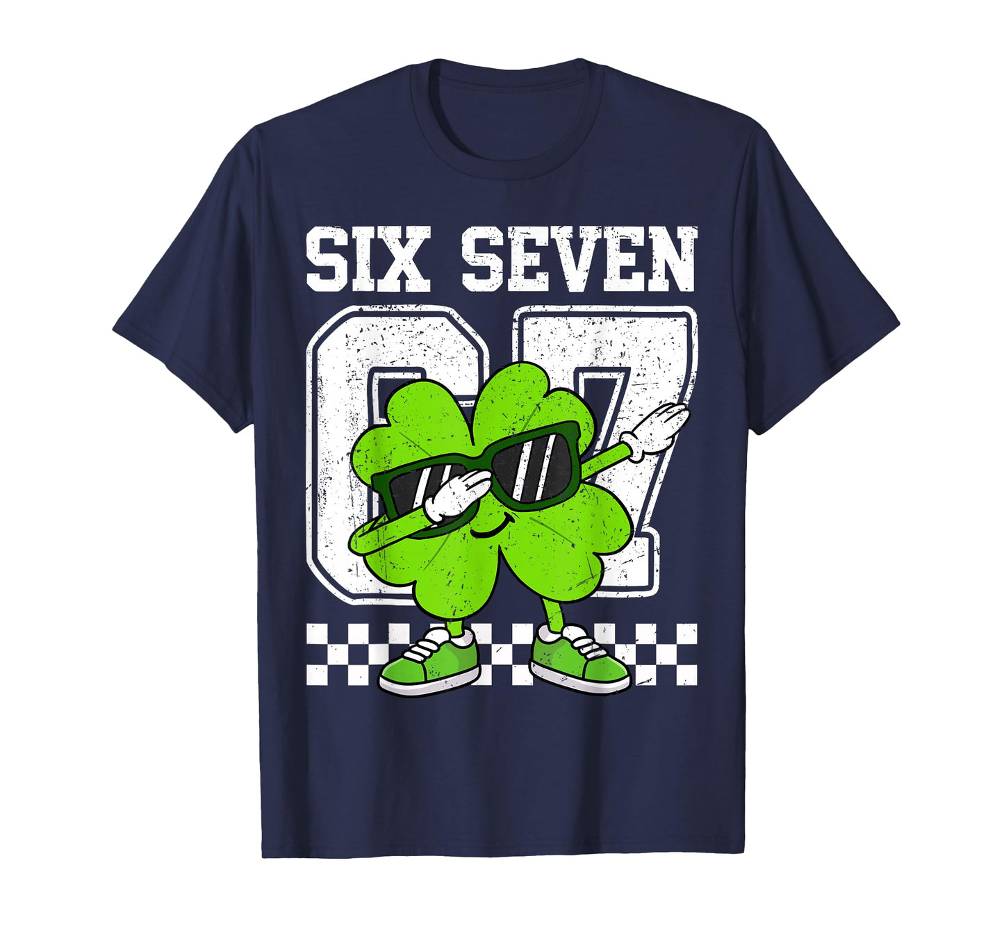Boys St Patricks Day Dabbing Shamrock Clover 67 Six Seven T-Shirt