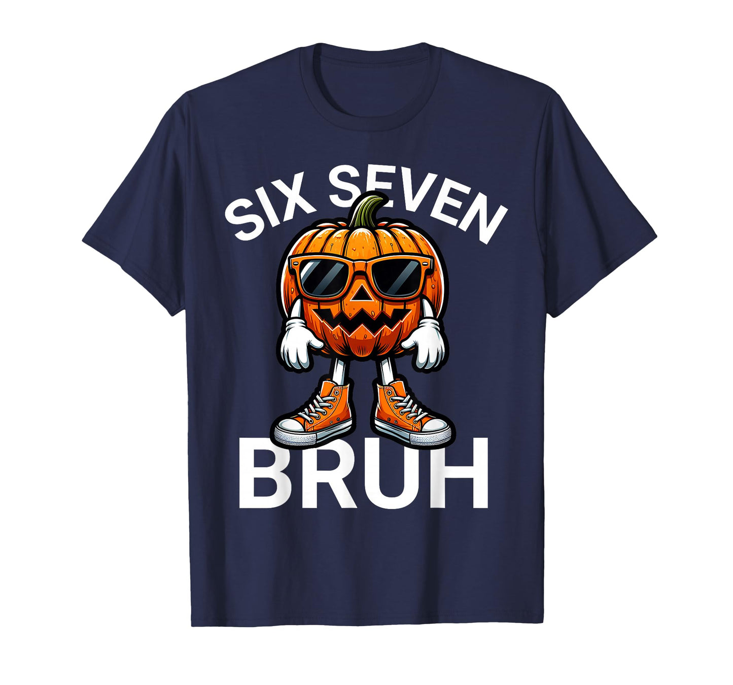 67 Halloween Funny Six Seven Meme Brainrot Pumpkin Kids Bruh T-Shirt