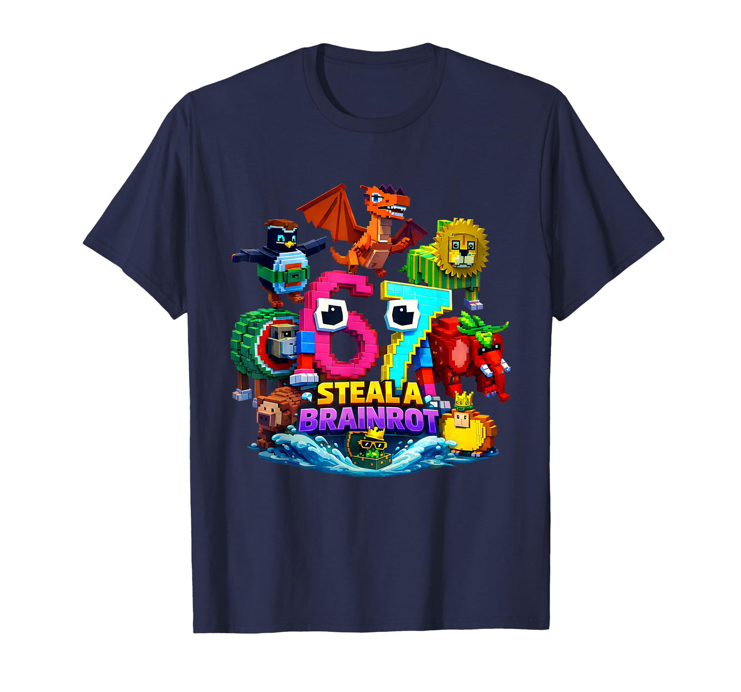 Steal a Brain Rot Shirt Funny Gamer Meme for Kids Funny 67 T-Shirt