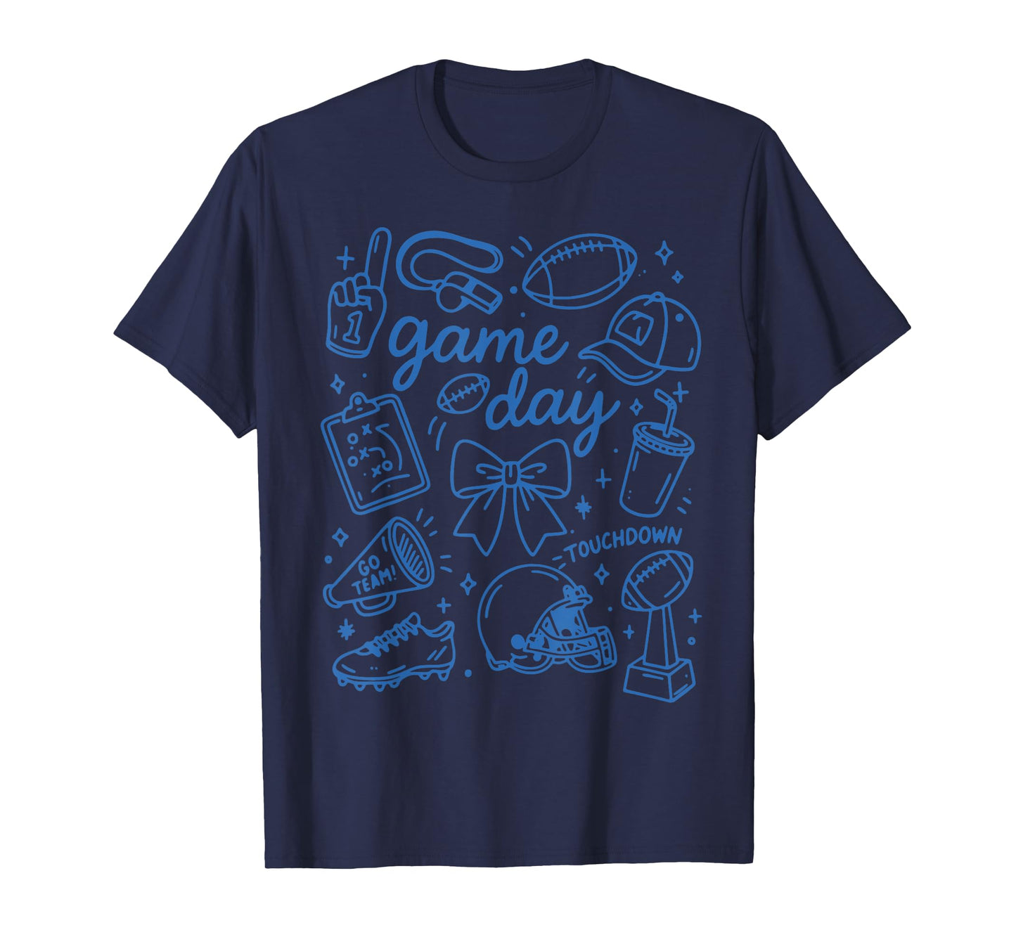 Game Day Vibe Vintage Coquette Bow Football for Women Girl T-Shirt