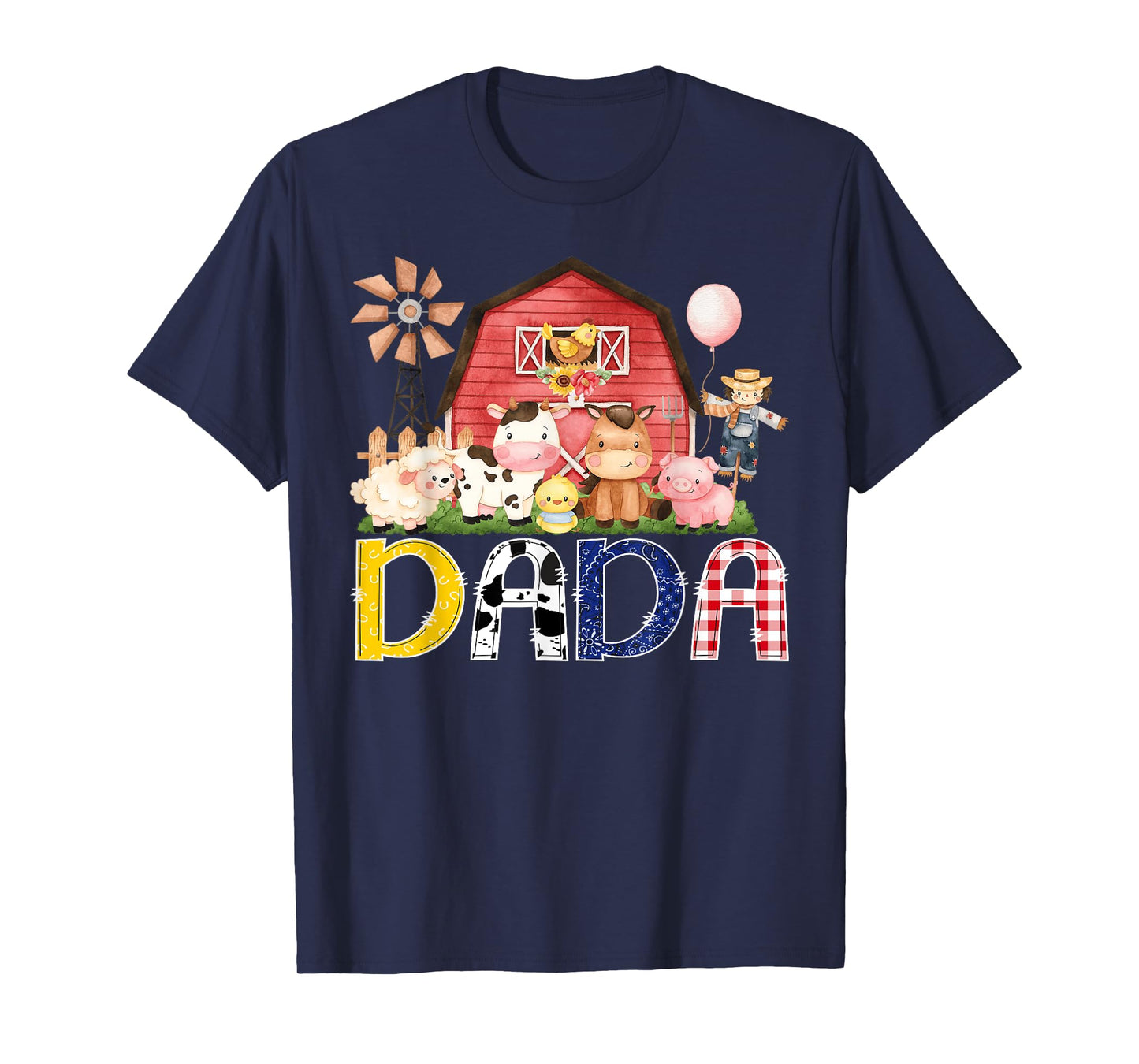 Dada Of The Birthday Boy/Girl/Kids Red Farm Cow T-Shirt
