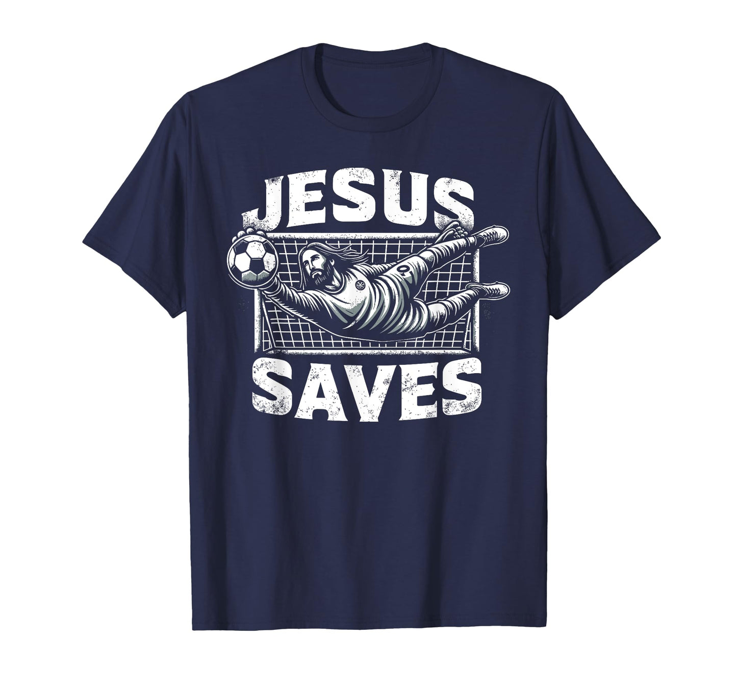 Vintage Jesus Saves Soccer Goalie T-Shirt