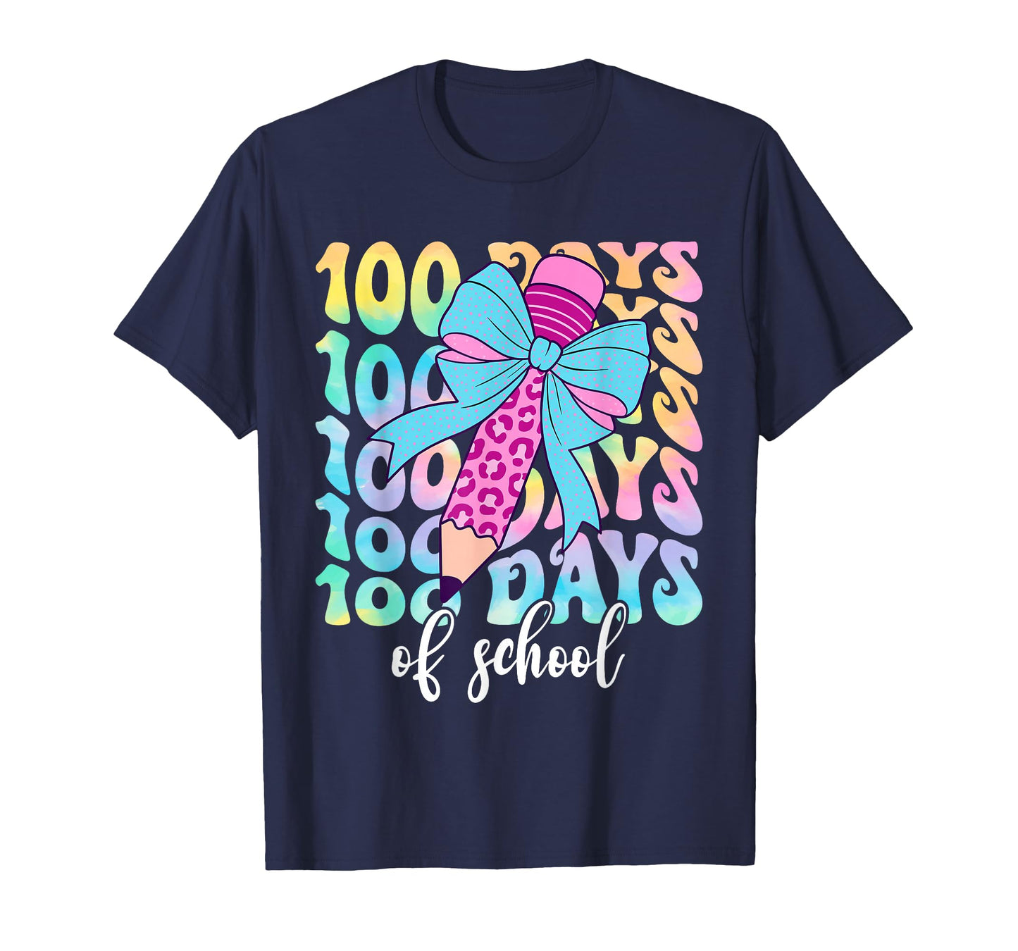 100 Days of School Girls Coquette Bow 100th Day of School T-Shirt