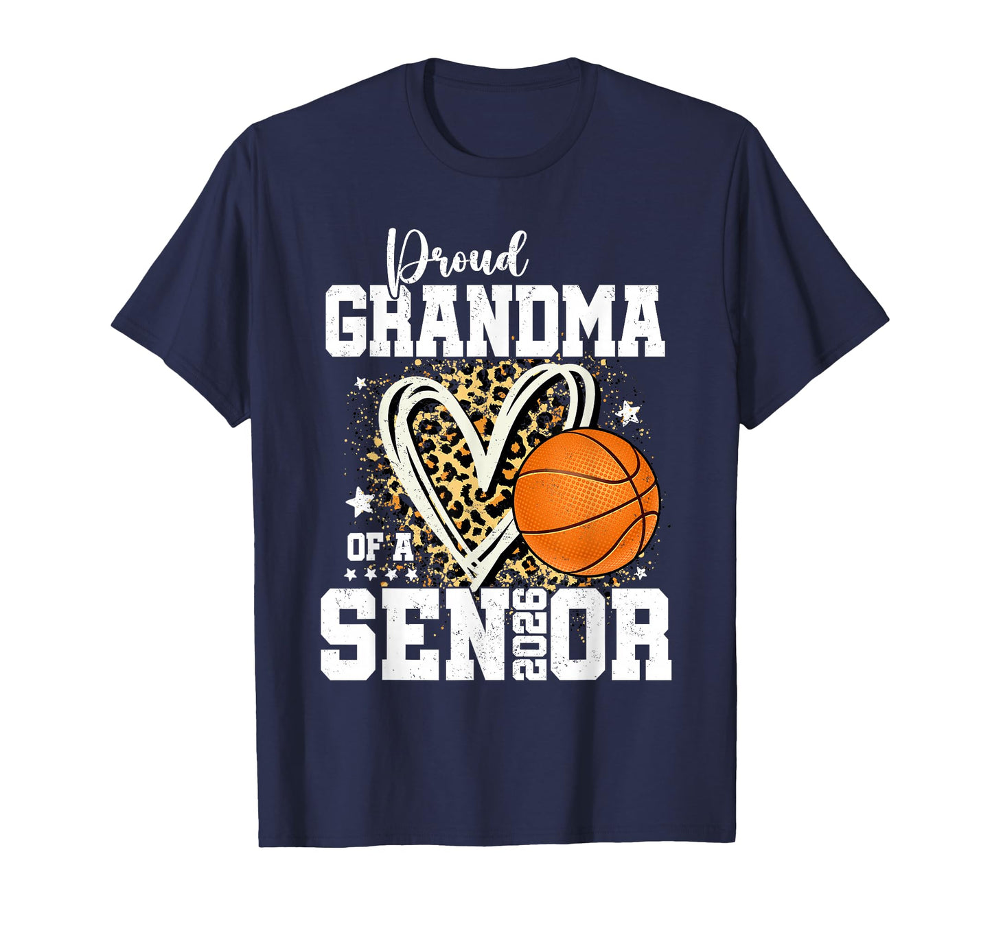 Proud Grandma of A 2026 Senior Basketball Graduation Leopard T-Shirt
