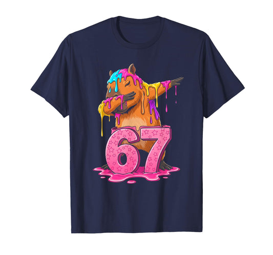 67 Animals Funny 67 Brainrot Youth Kids Capybara 67 T-Shirt