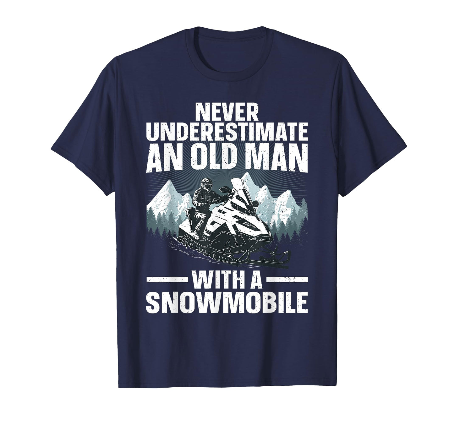 Snowmobile Art For Men Grandpa Snowmobiling Snowmobile Lover T-Shirt