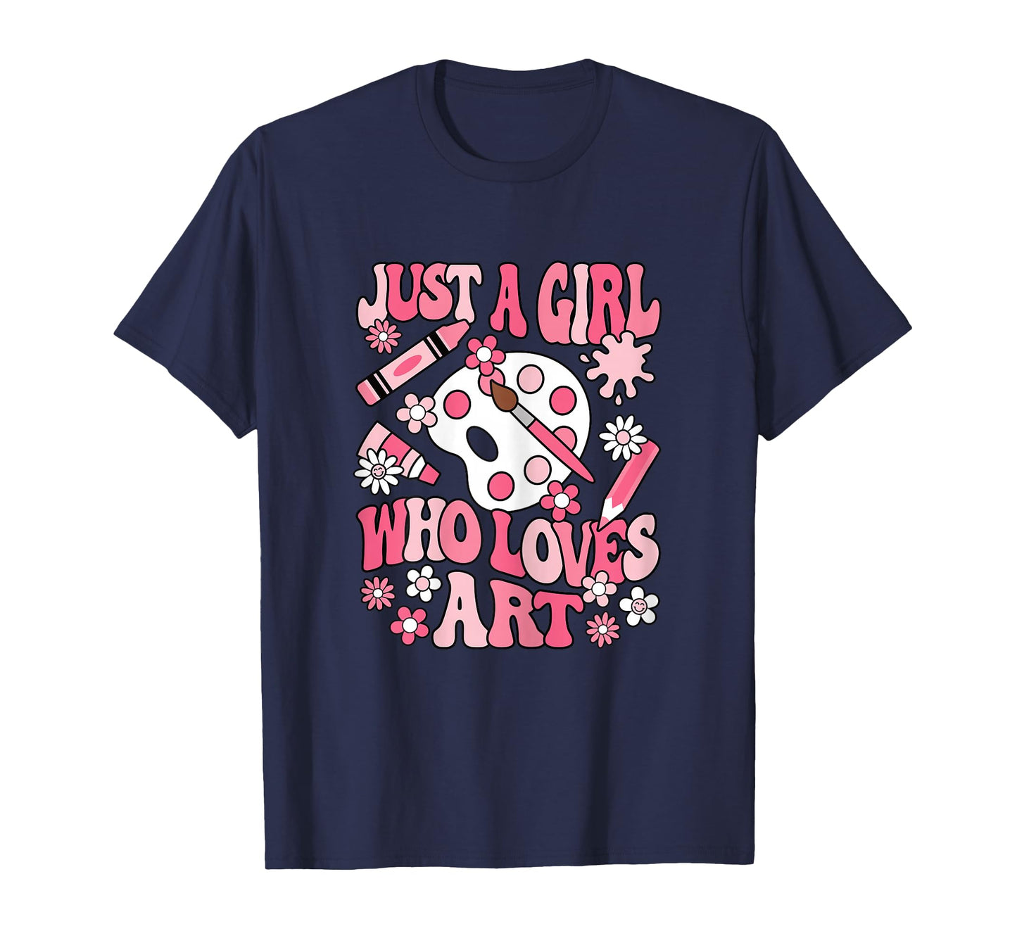 Just A Girl Who Loves Art Painting Artist Girls Kids T-Shirt